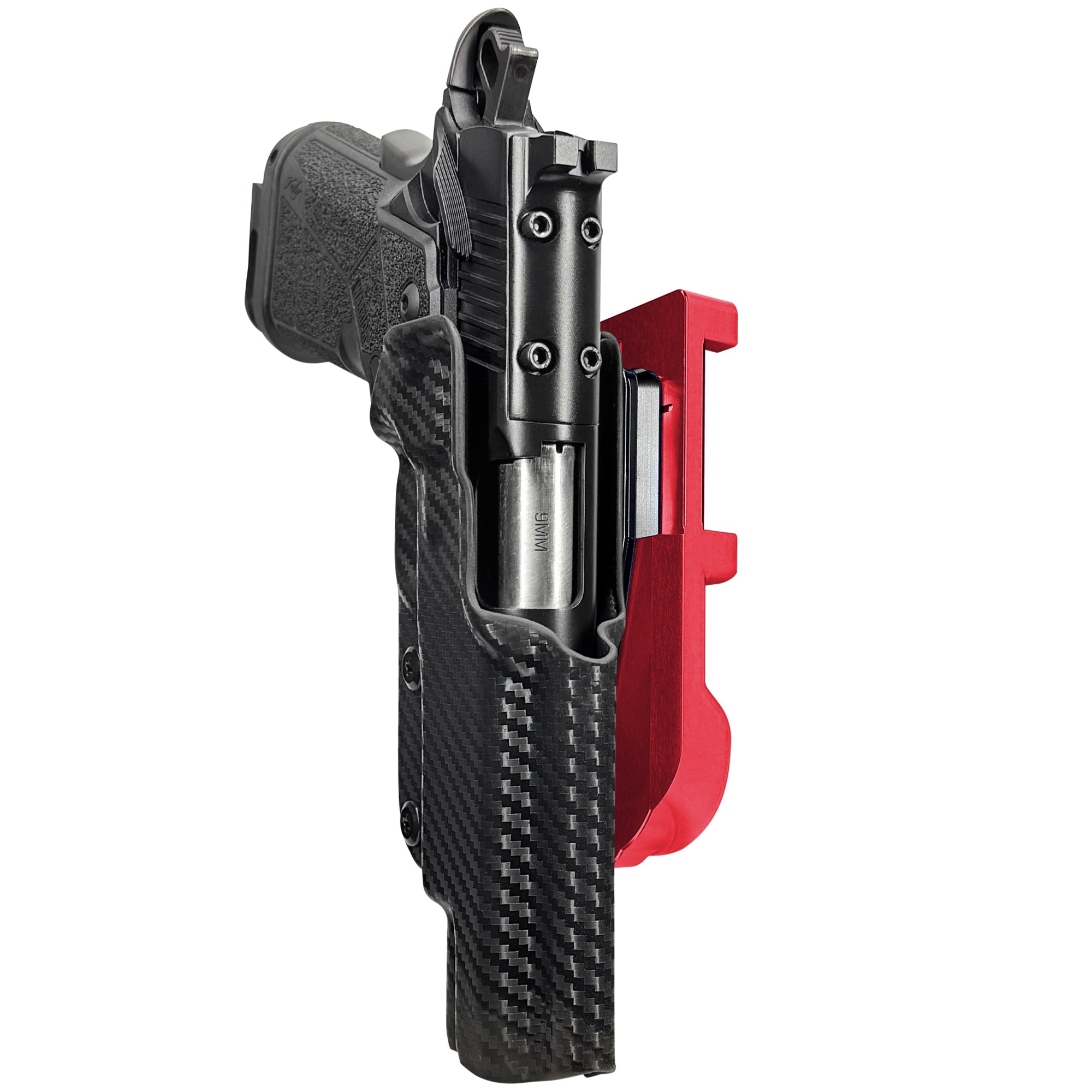 Kimber Warrior IDPA Quick Mount Holster with Red Belt Attachment, Carbon Fiber Holster Shell