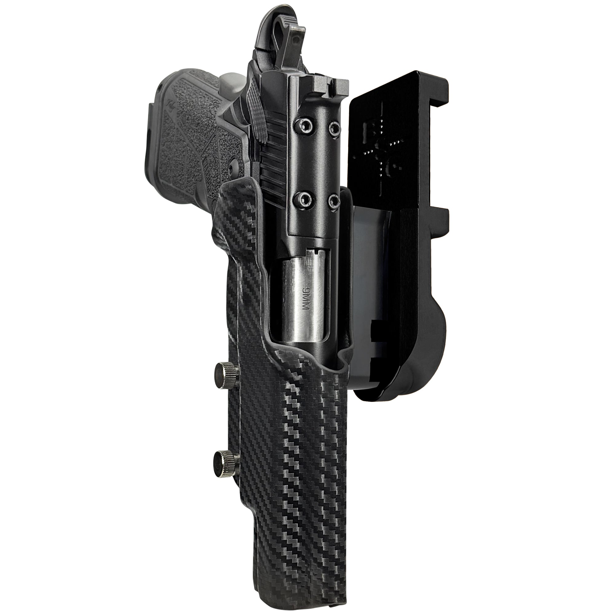 Kimber Warrior IPSC/USPA Quick Mount Holster with Black Belt Attachment, Carbon Fiber Holster Shell
