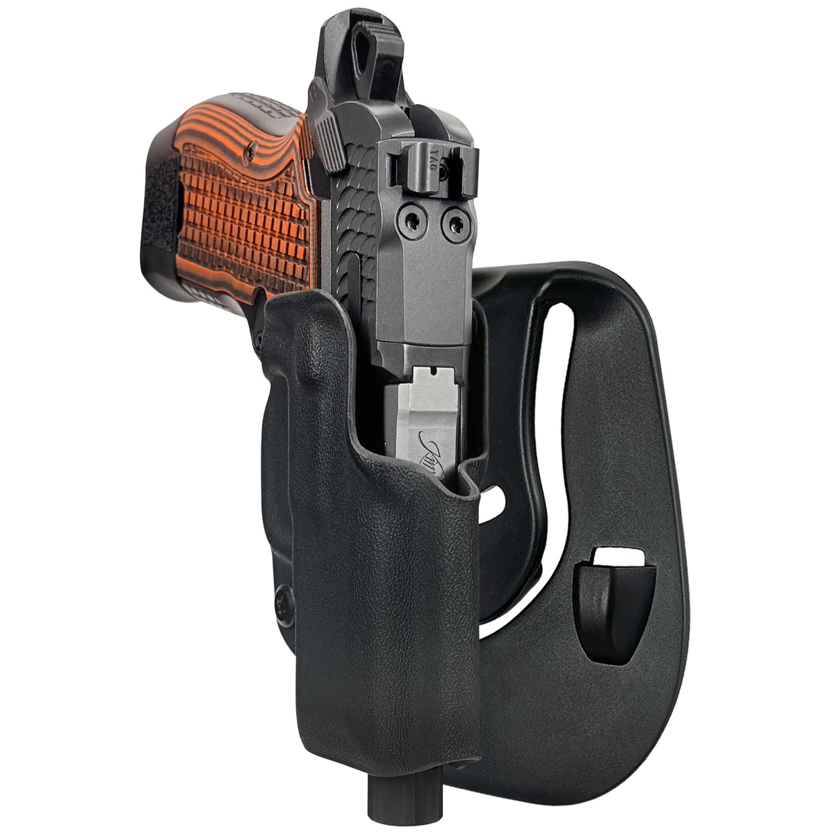 Leather OWB Paddle Holster For Kimber Micro 9mm 3.15" Barrel #1528 - Right Hand, Open Top