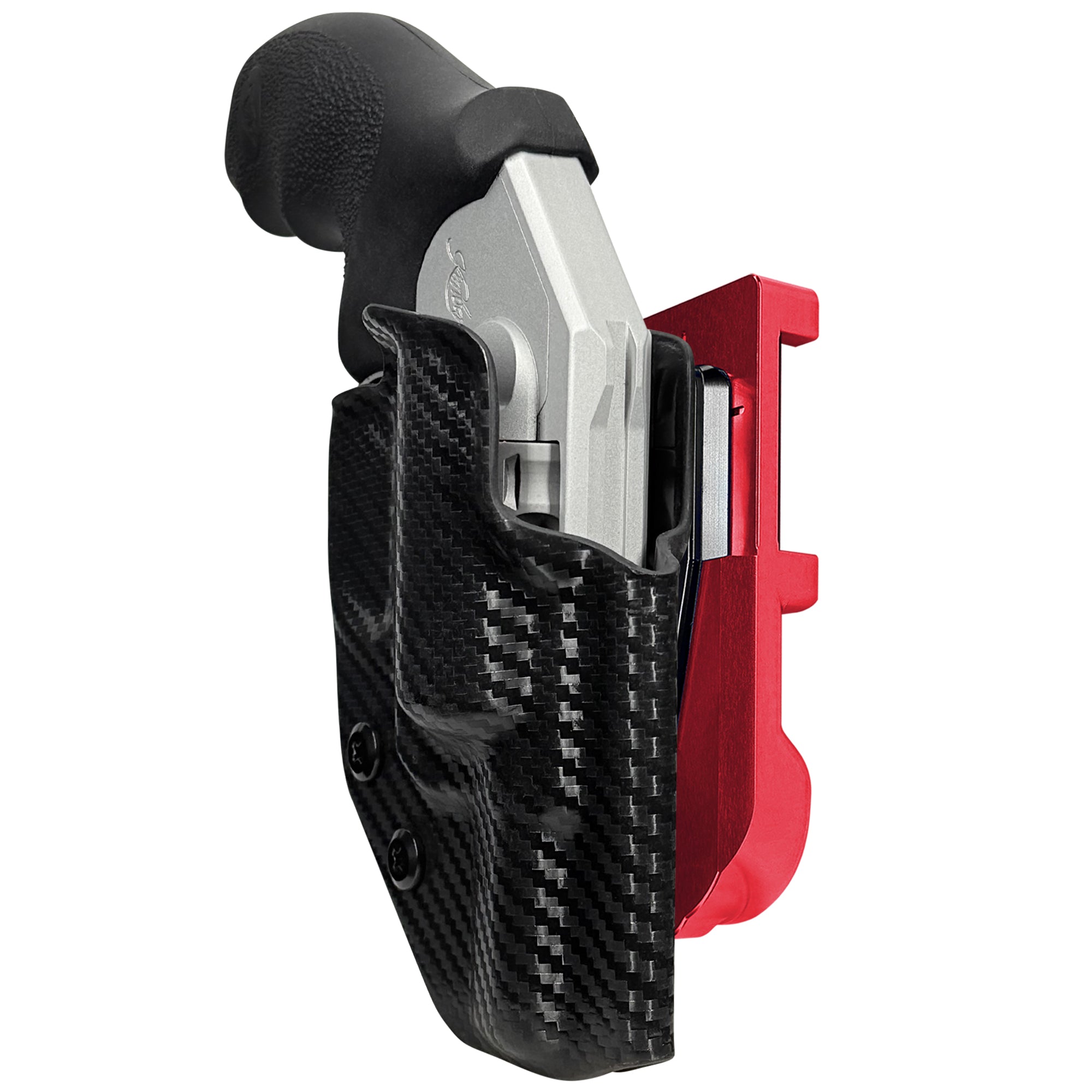 Kimber K6xs IDPA Quick Mount Holster with Red Belt Attachment, Carbon Fiber Holster Shell