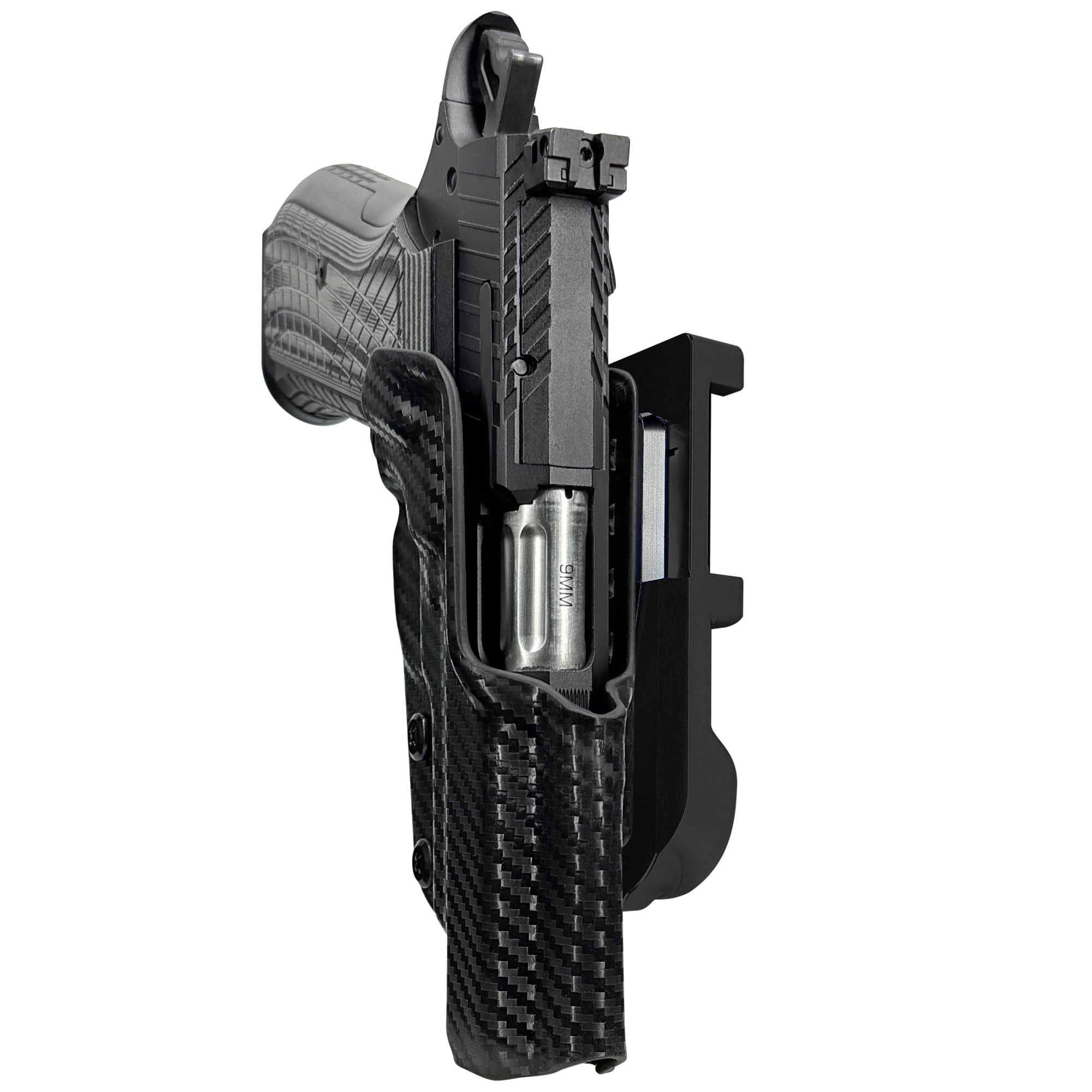 Kimber KDS9c No Rail IDPA Quick Mount Holster with Black Belt Attachment, Carbon Fiber Holster Shell