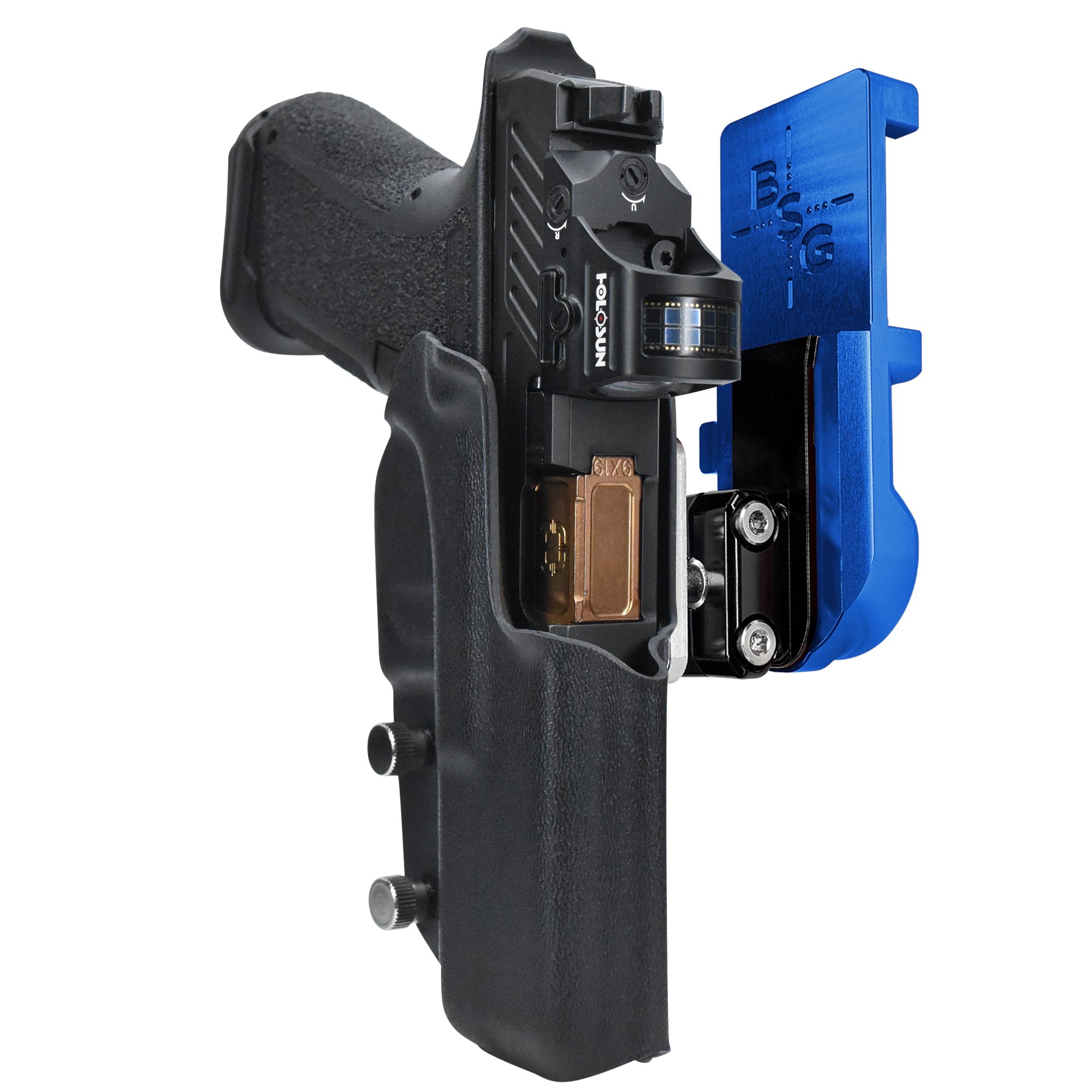Shadow Systems MR920L IPSC/USPA Quick Mount Ball Joint Holster with Blue Belt Attachment, Black Holster Shell