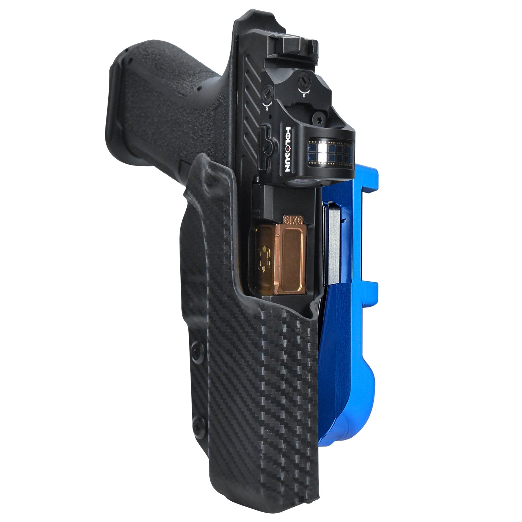 Shadow Systems MR920L IDPA Quick Mount Holster with Blue Belt Attachment, Carbon Fiber Holster Shell