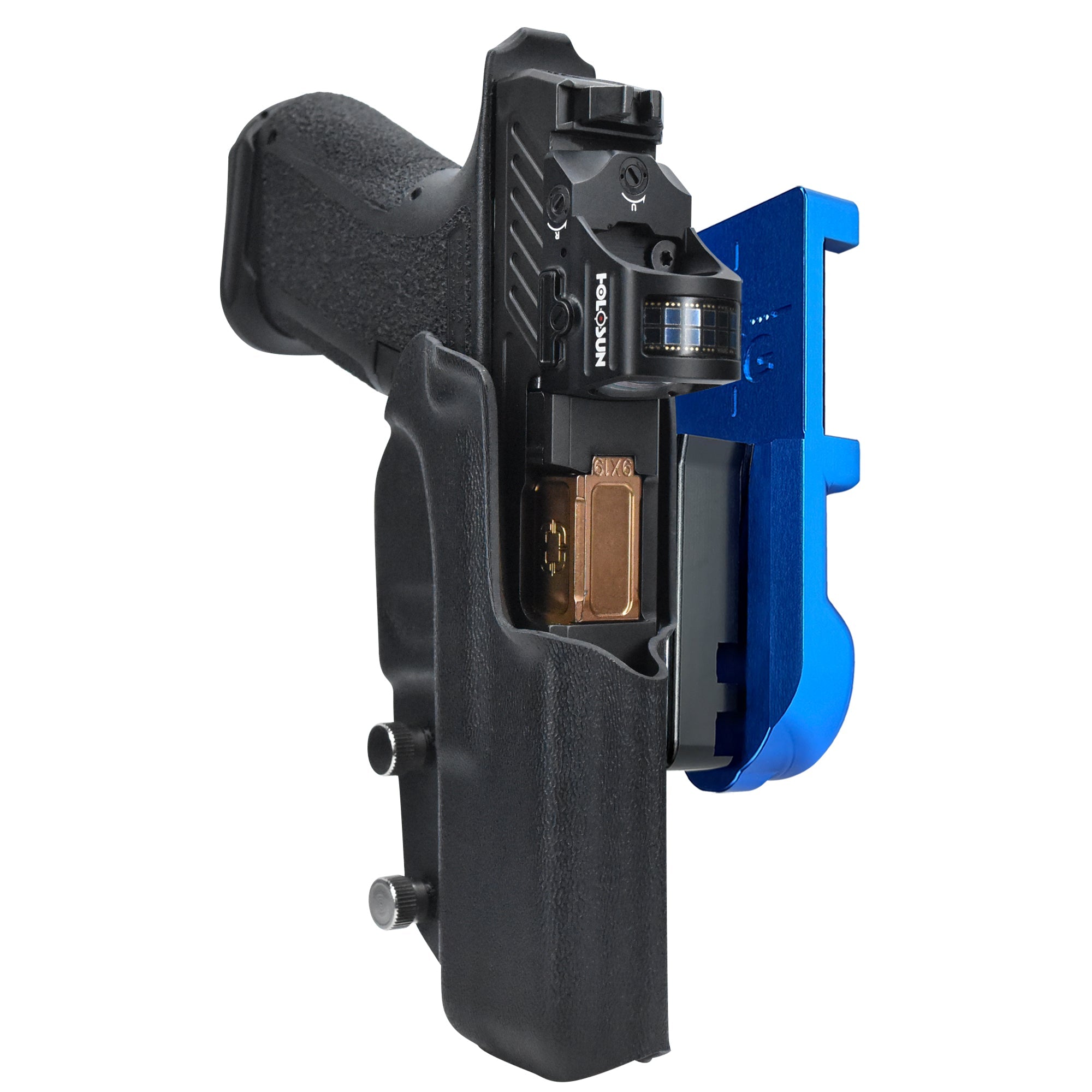 Shadow Systems MR920L IPSC/USPA Quick Mount Holster with Blue Belt Attachment, Black Holster Shell