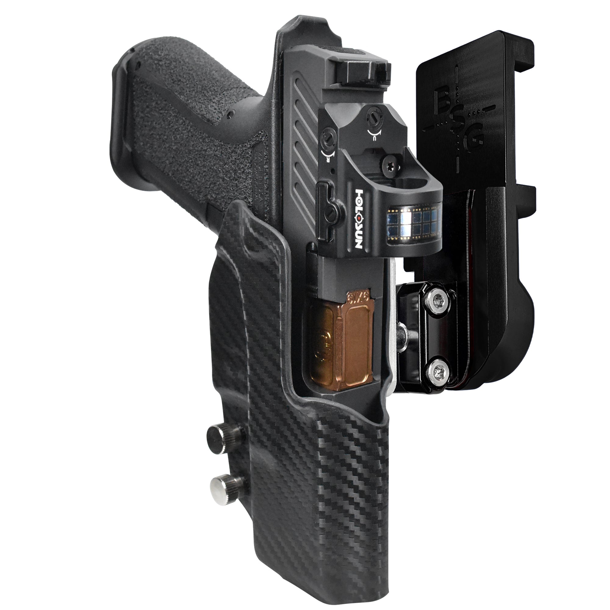 Shadow Systems MR920 IPSC/USPA Quick Mount Ball Joint Holster with Black Belt Attachment, Carbon Fiber Holster Shell