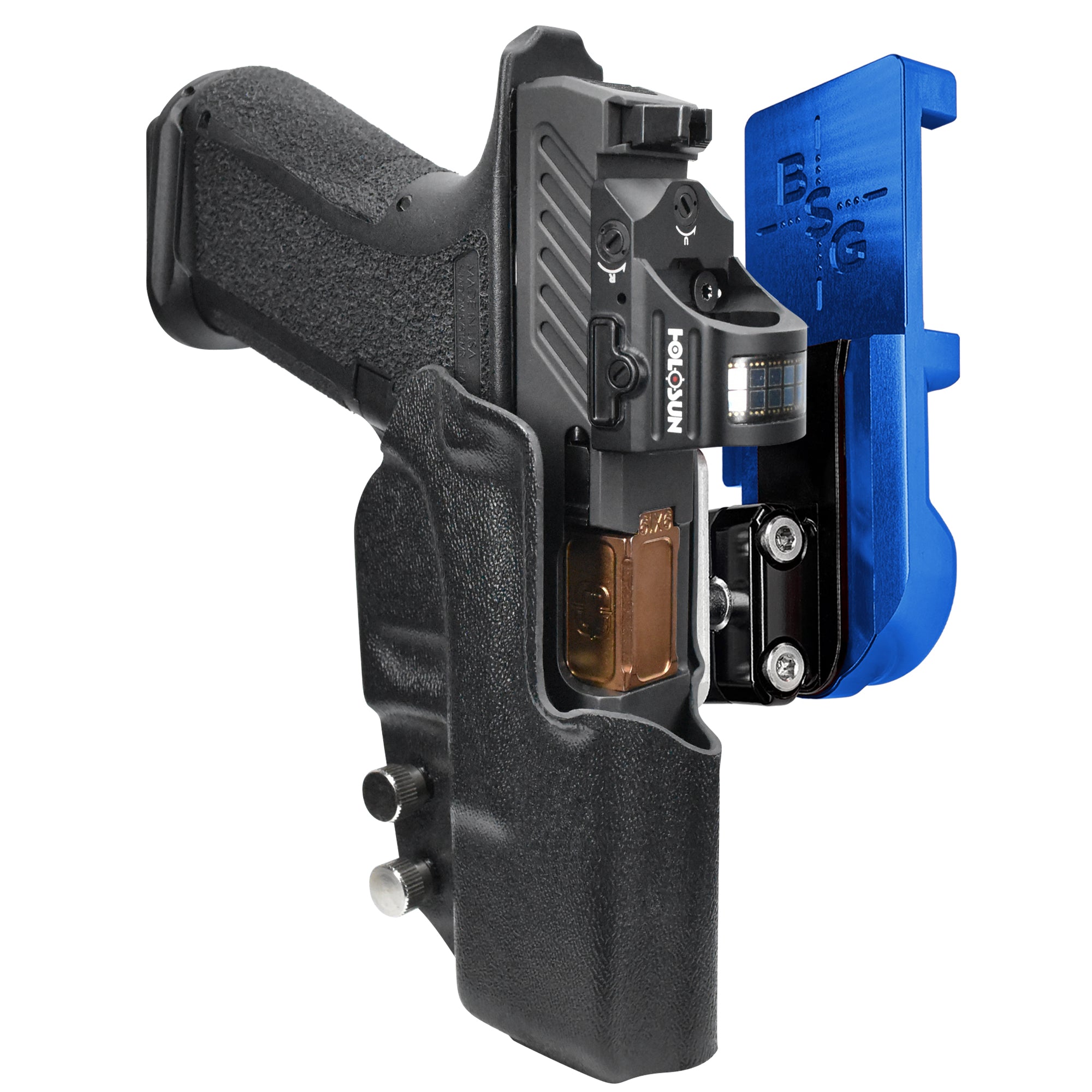Shadow Systems MR920 IPSC/USPA Quick Mount Ball Joint Holster with Blue Belt Attachment, Black Holster Shell