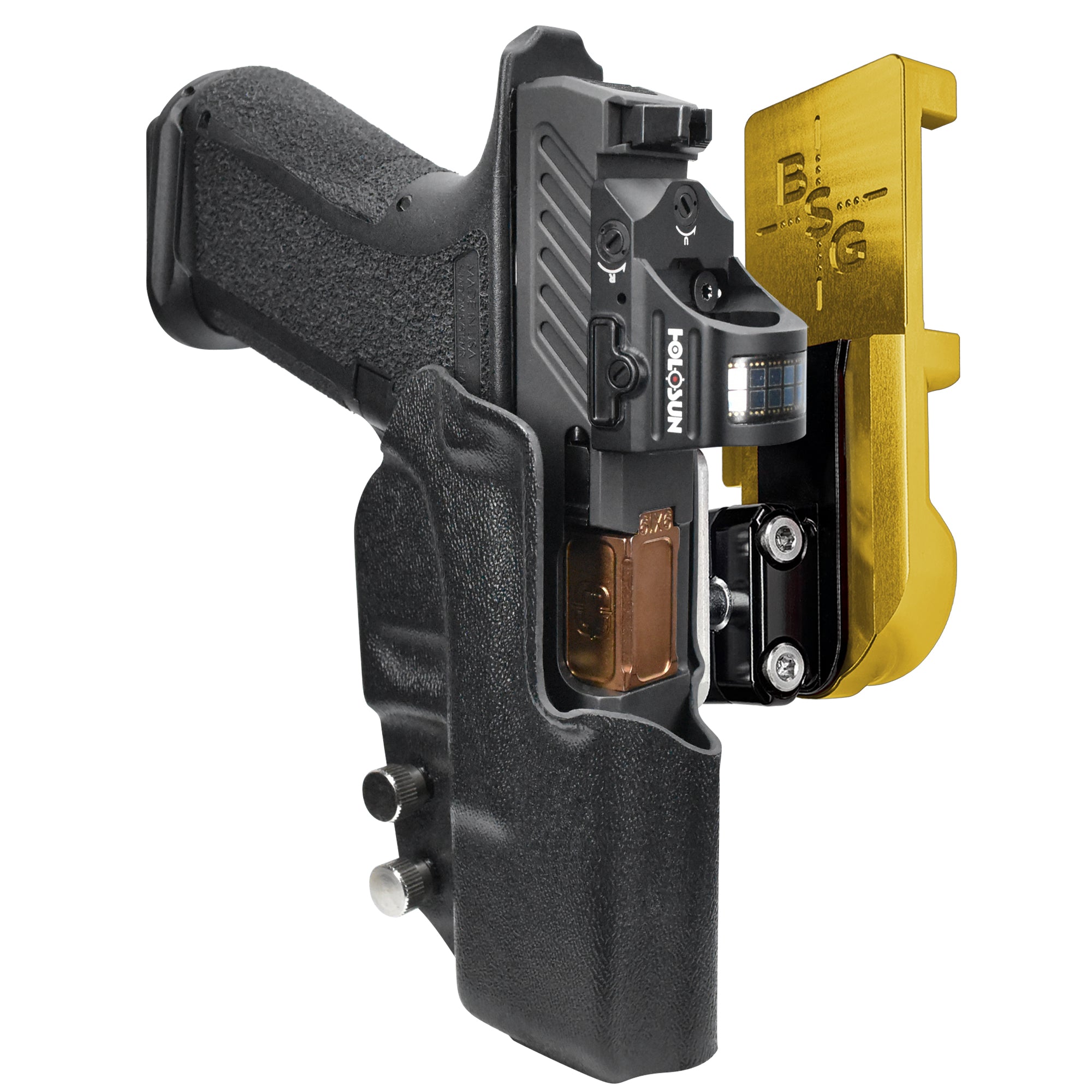 Shadow Systems MR920 IPSC/USPA Quick Mount Ball Joint Holster with 24K Gold Belt Attachment, Black Holster Shell
