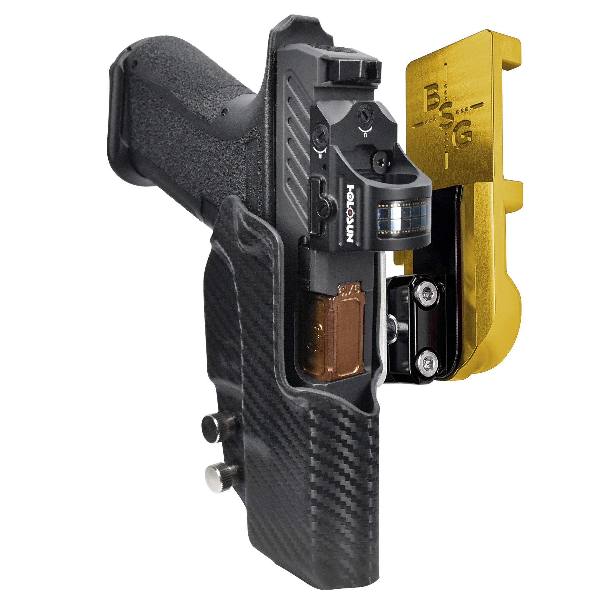 Shadow Systems MR920 IPSC/USPA Quick Mount Ball Joint Holster with 24K Gold Belt Attachment, Carbon Fiber Holster Shell