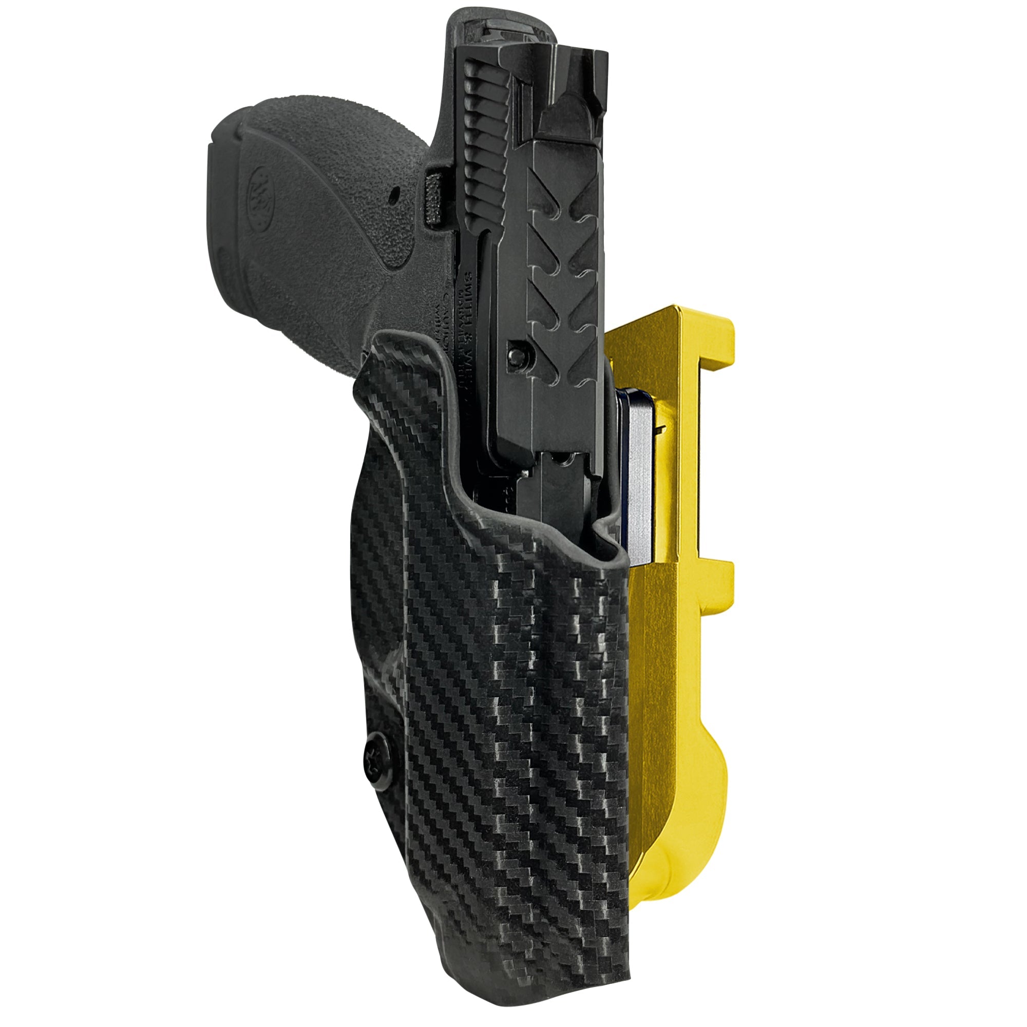 S&W Bodyguard 2.0 Carry Comp IDPA Quick Mount Holster with 24K Gold Belt Attachment, Carbon Fiber Holster Shell