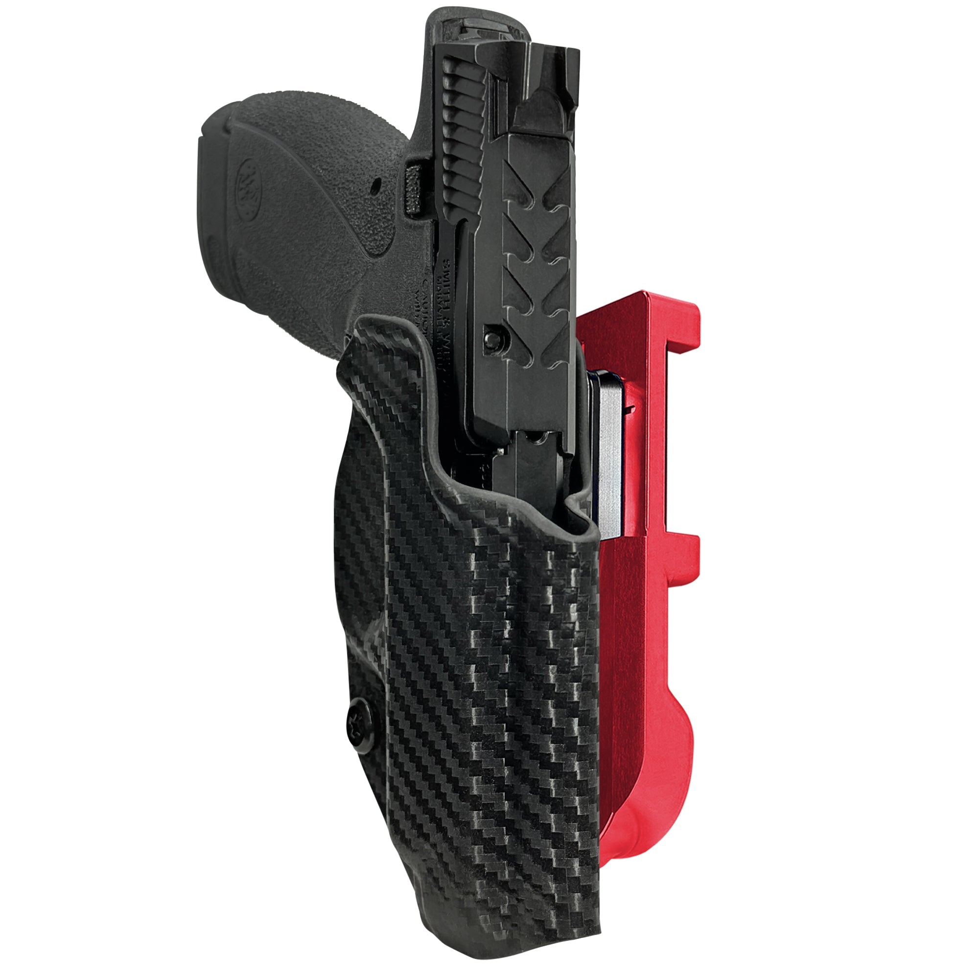 S&W Bodyguard 2.0 Carry Comp IDPA Quick Mount Holster with Red Belt Attachment, Carbon Fiber Holster Shell