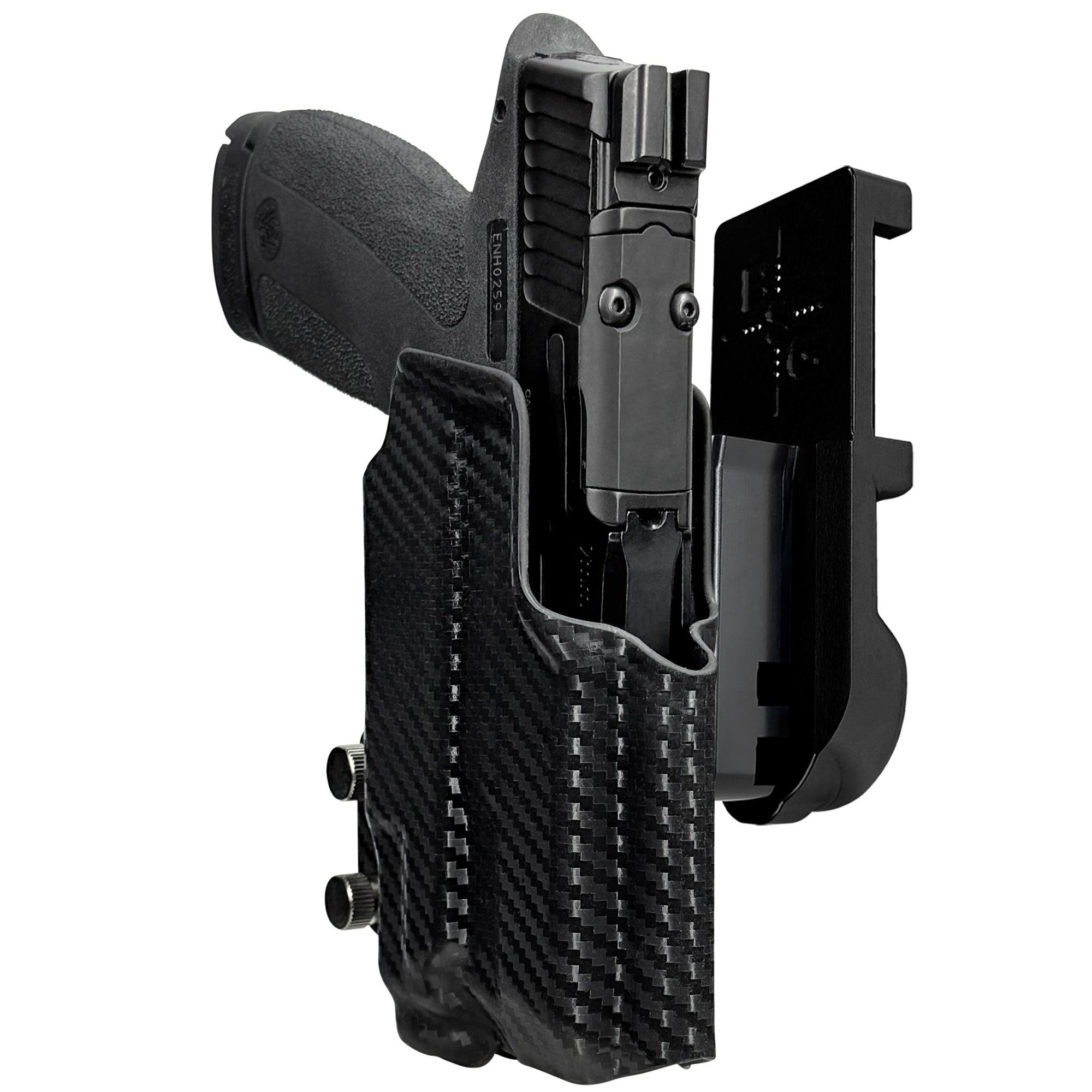 S&W M&P Shield X TLR-7 Sub IPSC/USPA Quick Mount Holster with Black Belt Attachment, Carbon Fiber Holster Shell