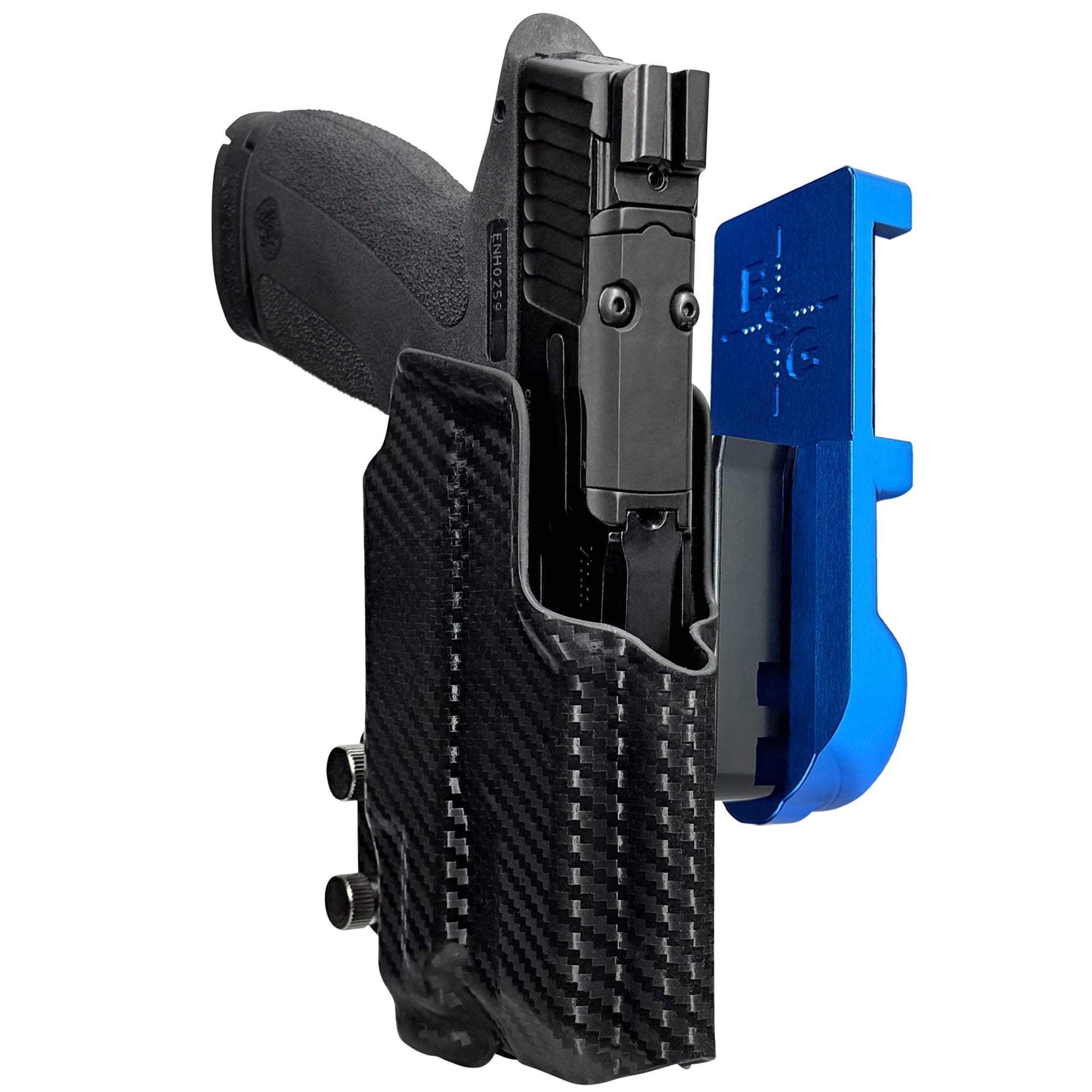 S&W M&P Shield X TLR-7 Sub IPSC/USPA Quick Mount Holster with Blue Belt Attachment, Carbon Fiber Holster Shell