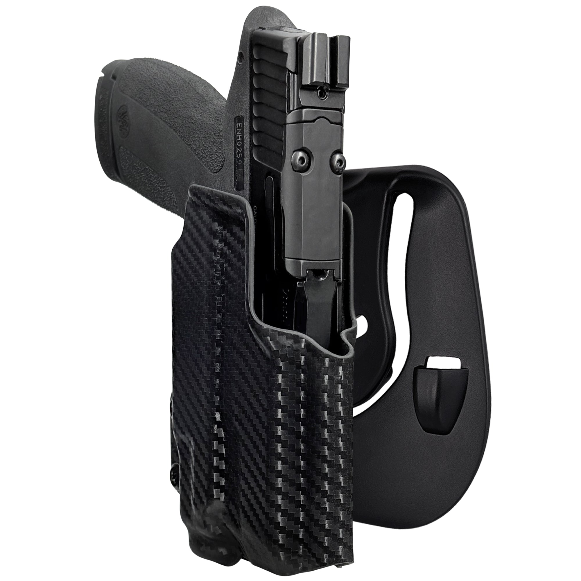 SW M&P Shield X TLR7 Sub OWB Paddle Holster in Carbon Fiber