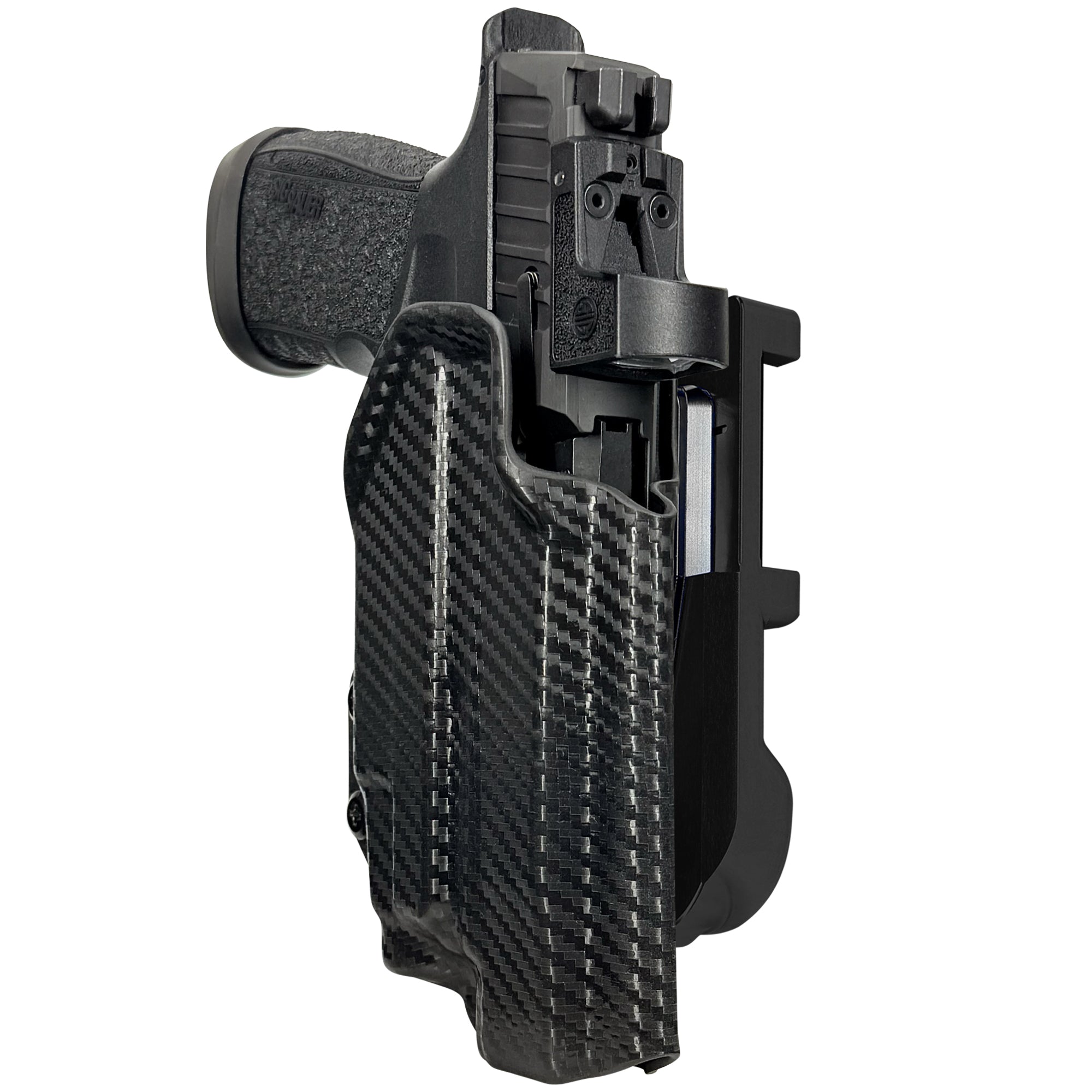 Sig P365 FUSE w/ TLR-7X IDPA Quick Mount Holster with Black Belt Attachment, Carbon Fiber Holster Shell