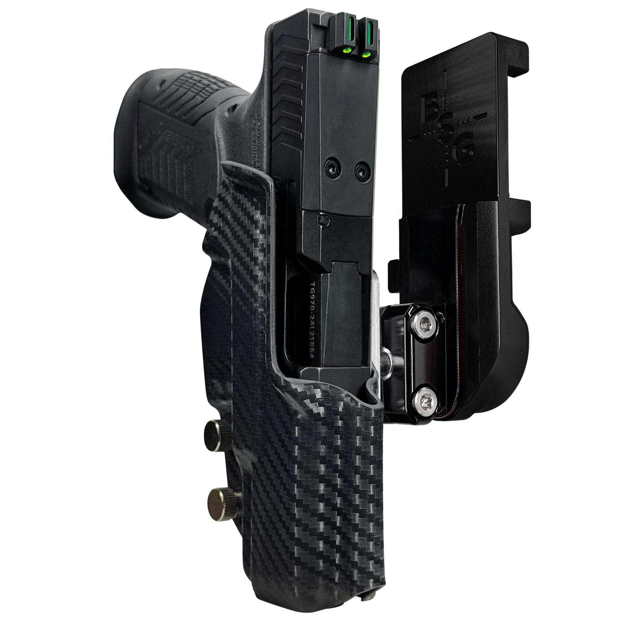 RIA Derya DY9 IPSC/USPA Quick Mount Ball Joint Holster with Black Belt Attachment, Carbon Fiber Holster Shell