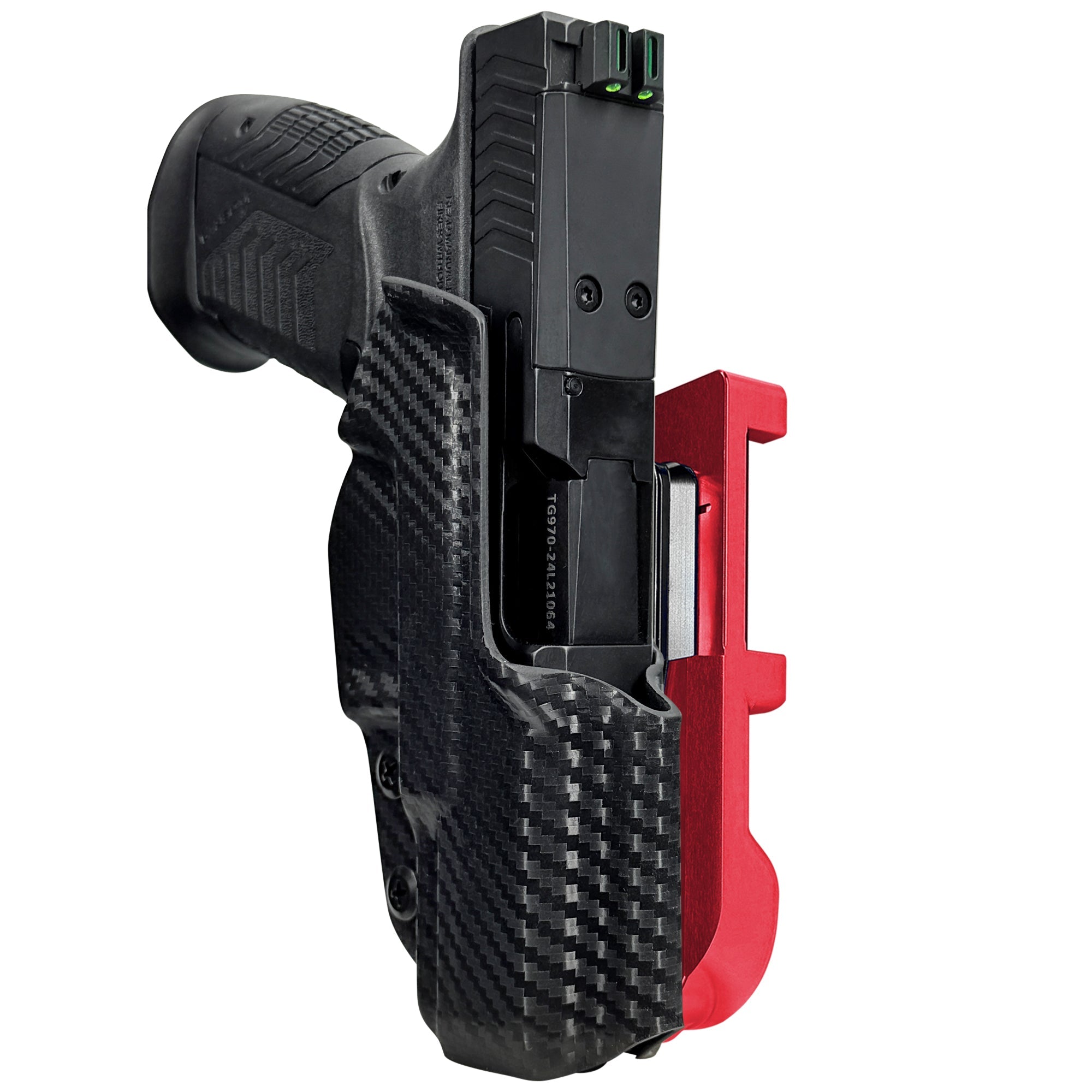 RIA Derya DY9 IDPA Quick Mount Holster with Red Belt Attachment, Carbon Fiber Holster Shell
