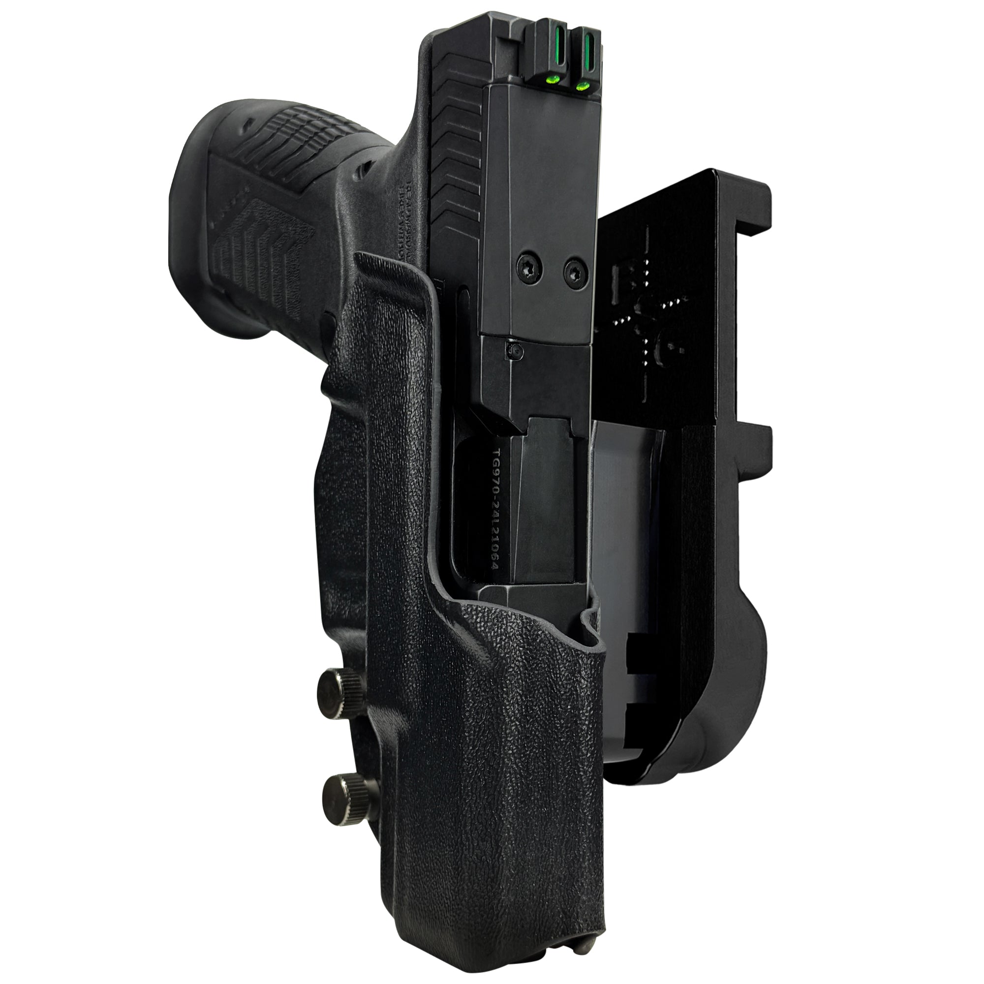 RIA Derya DY9 IPSC/USPA Quick Mount Holster with Black Belt Attachment, Black Holster Shell