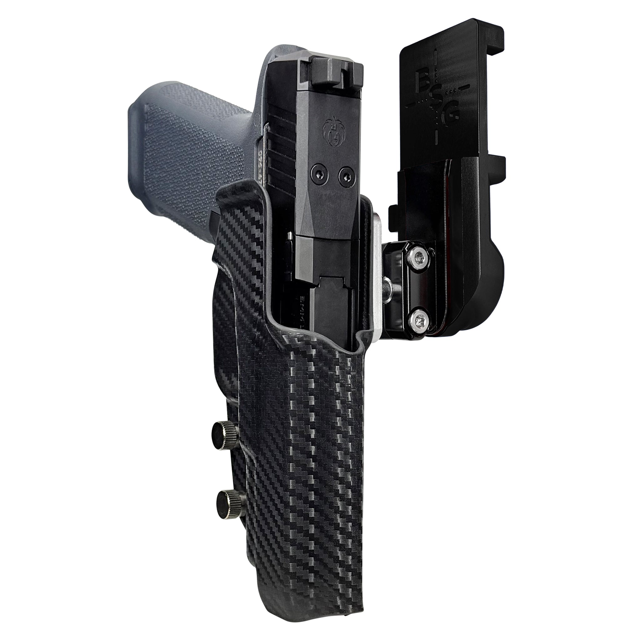 Staccato HD P4 IPSC/USPA Quick Mount Ball Joint Holster with Black Belt Attachment, Carbon Fiber Holster Shell