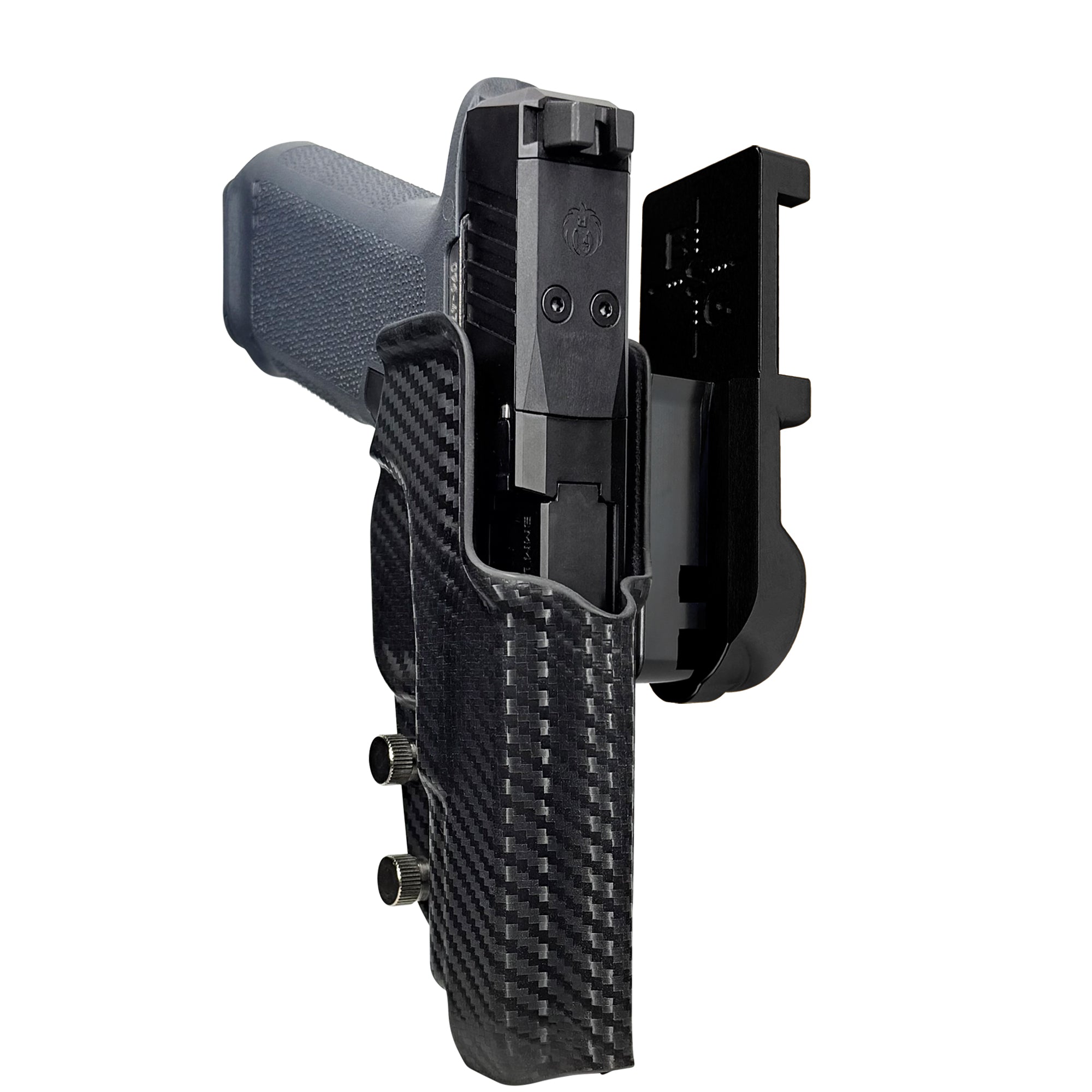 Ruger RXM 4.5'' IPSC/USPA Quick Mount Holster with Black Belt Attachment, Carbon Fiber Holster Shell