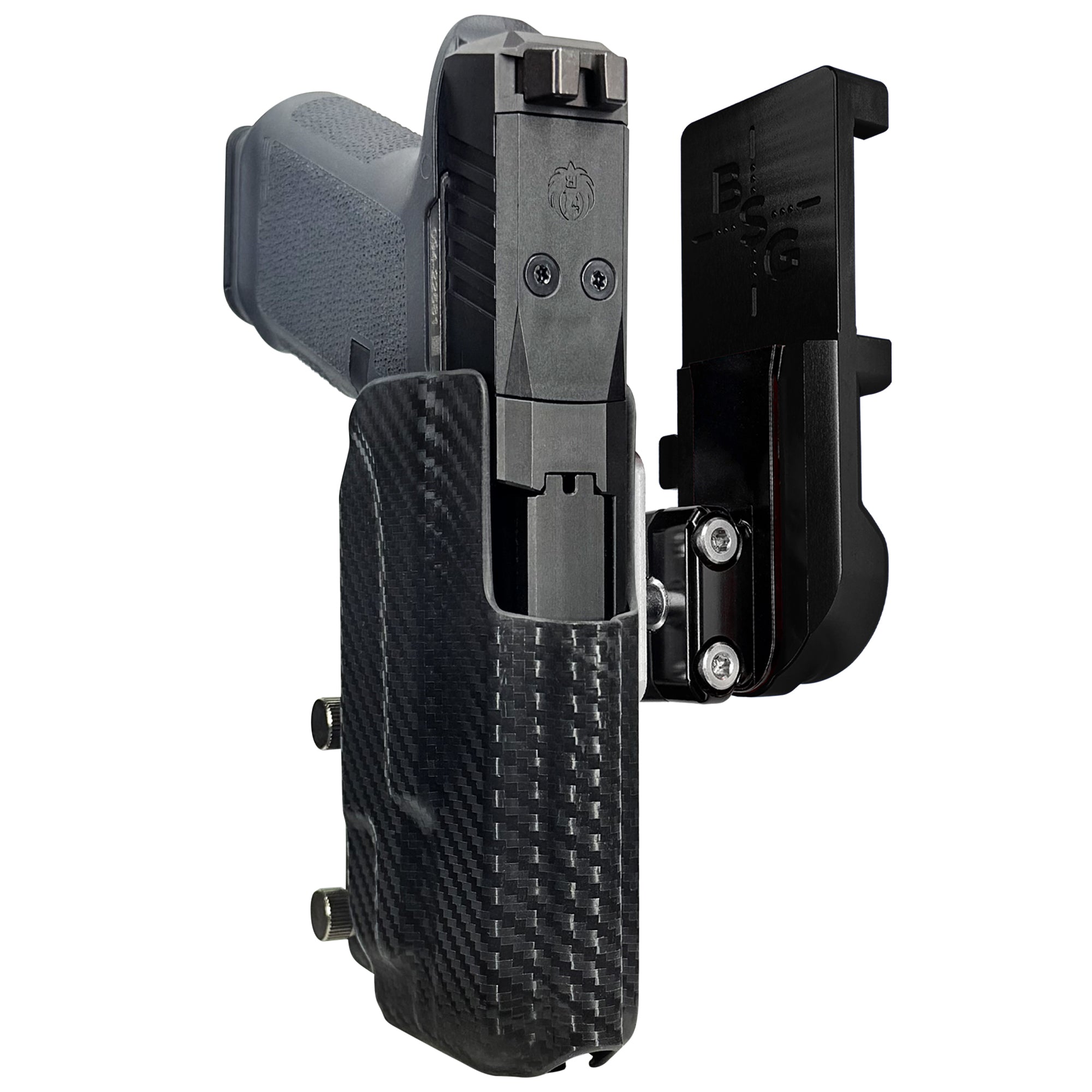 Ruger RXM TLR7X IPSC/USPA Quick Mount Ball Joint Holster with Black Belt Attachment, Carbon Fiber Holster Shell