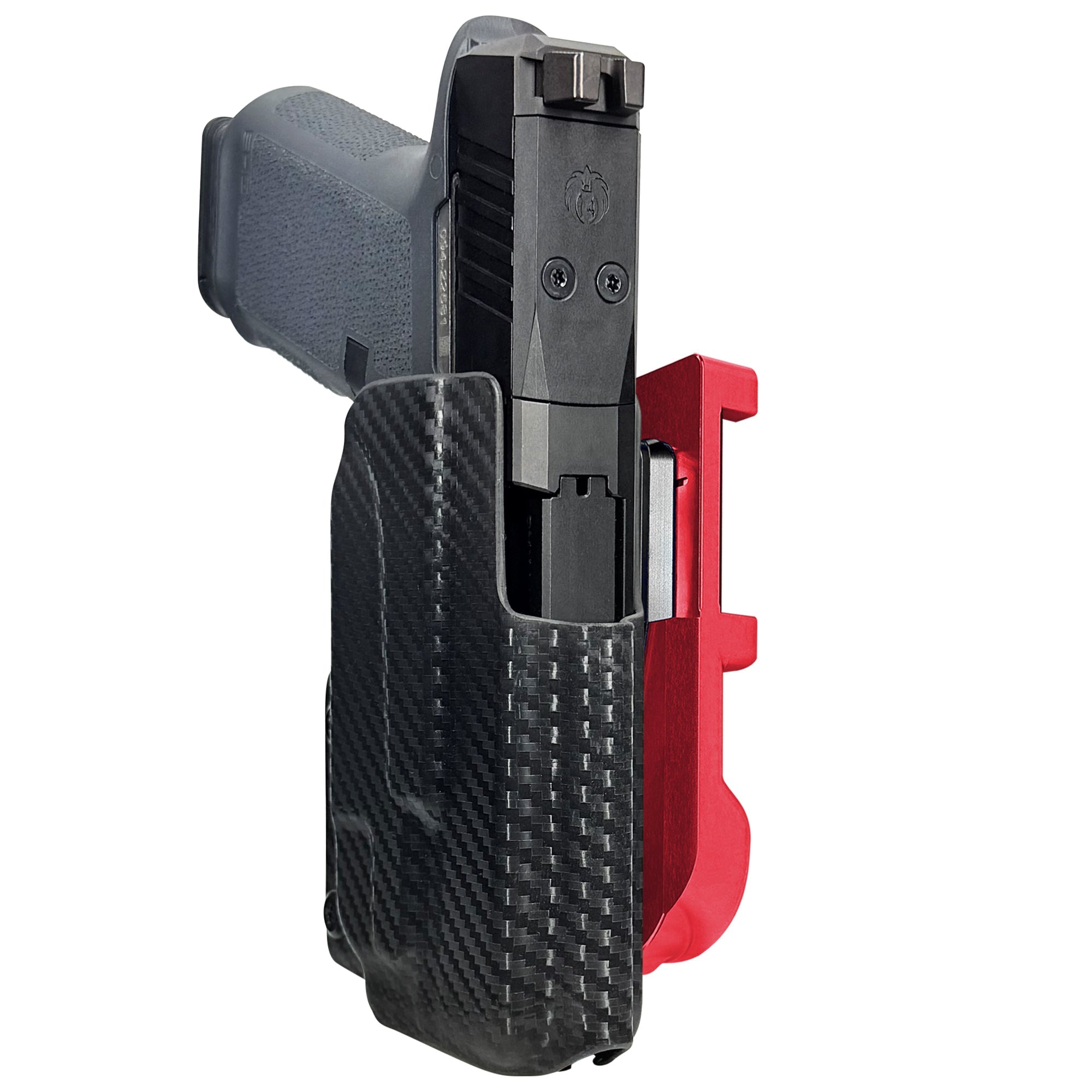 Ruger RXM TLR7X IDPA Quick Mount Holster with Red Belt Attachment, Carbon Fiber Holster Shell