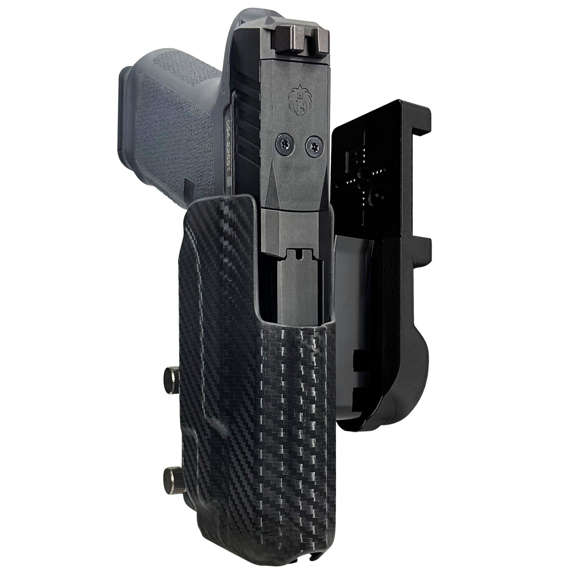 Ruger RXM TLR7X IPSC/USPA Quick Mount Holster with Black Belt Attachment, Carbon Fiber Holster Shell