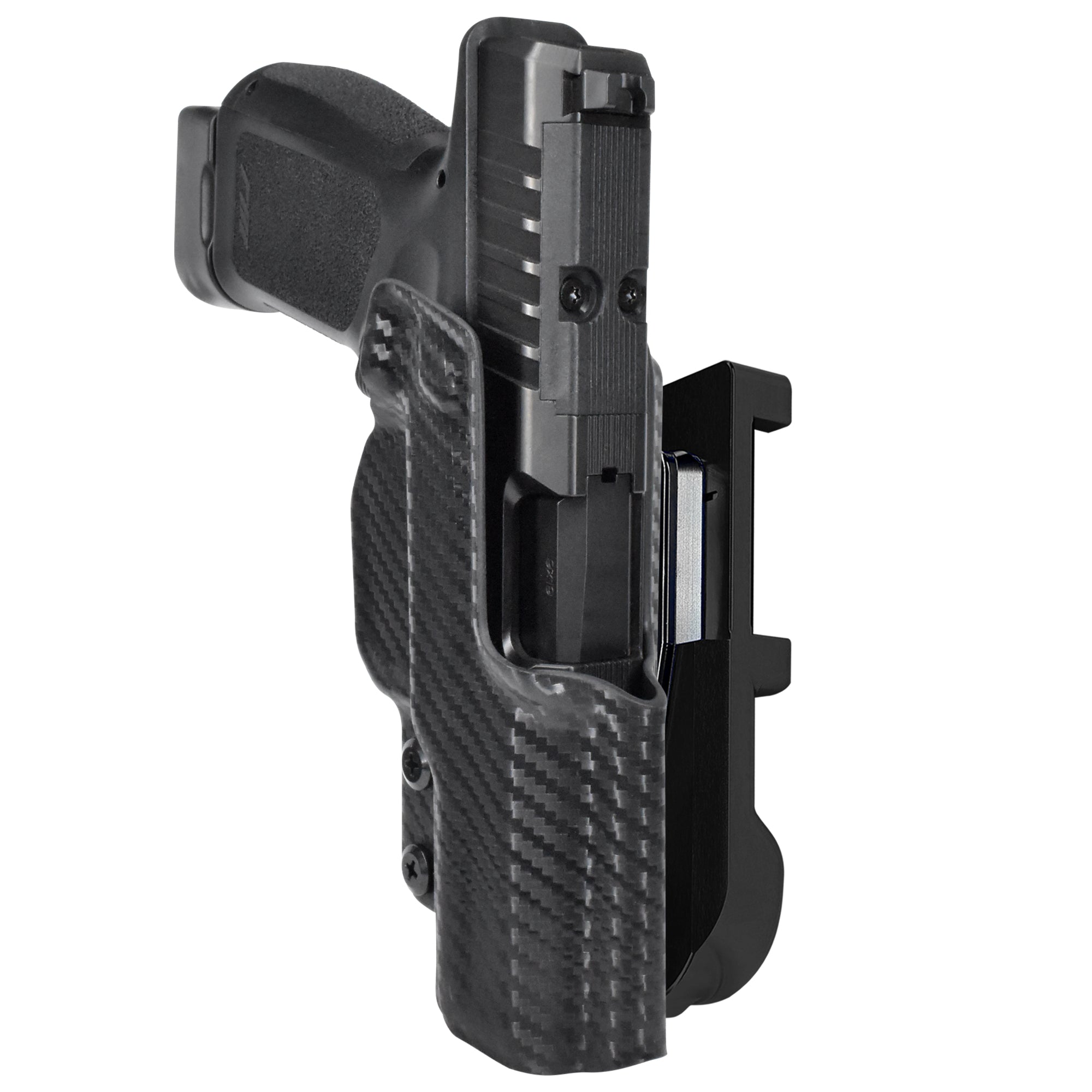 Rost Martin RM1C IDPA Quick Mount Holster with Black Belt Attachment, Carbon Fiber Holster Shell