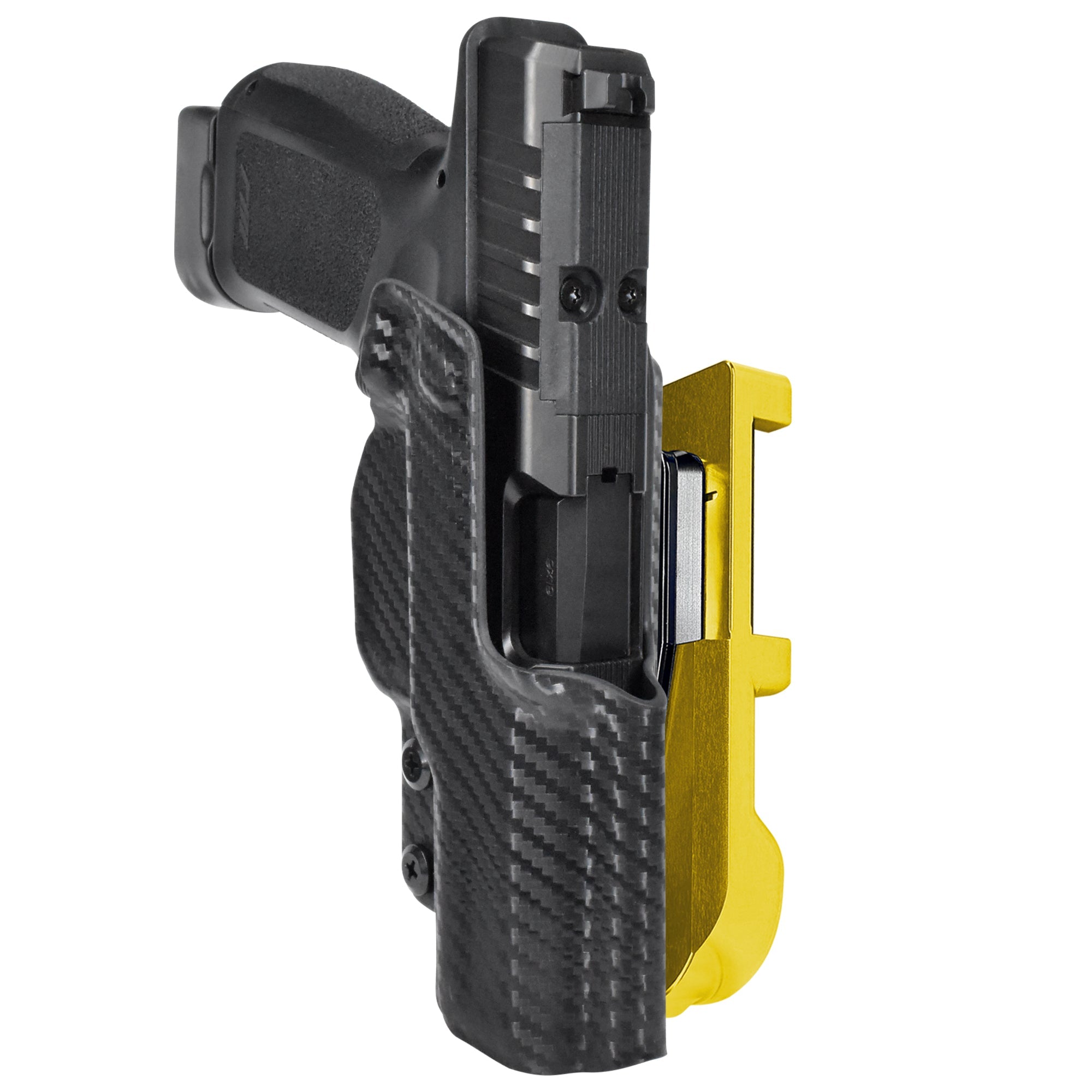 Rost Martin RM1C IDPA Quick Mount Holster with 24K Gold Belt Attachment, Carbon Fiber Holster Shell