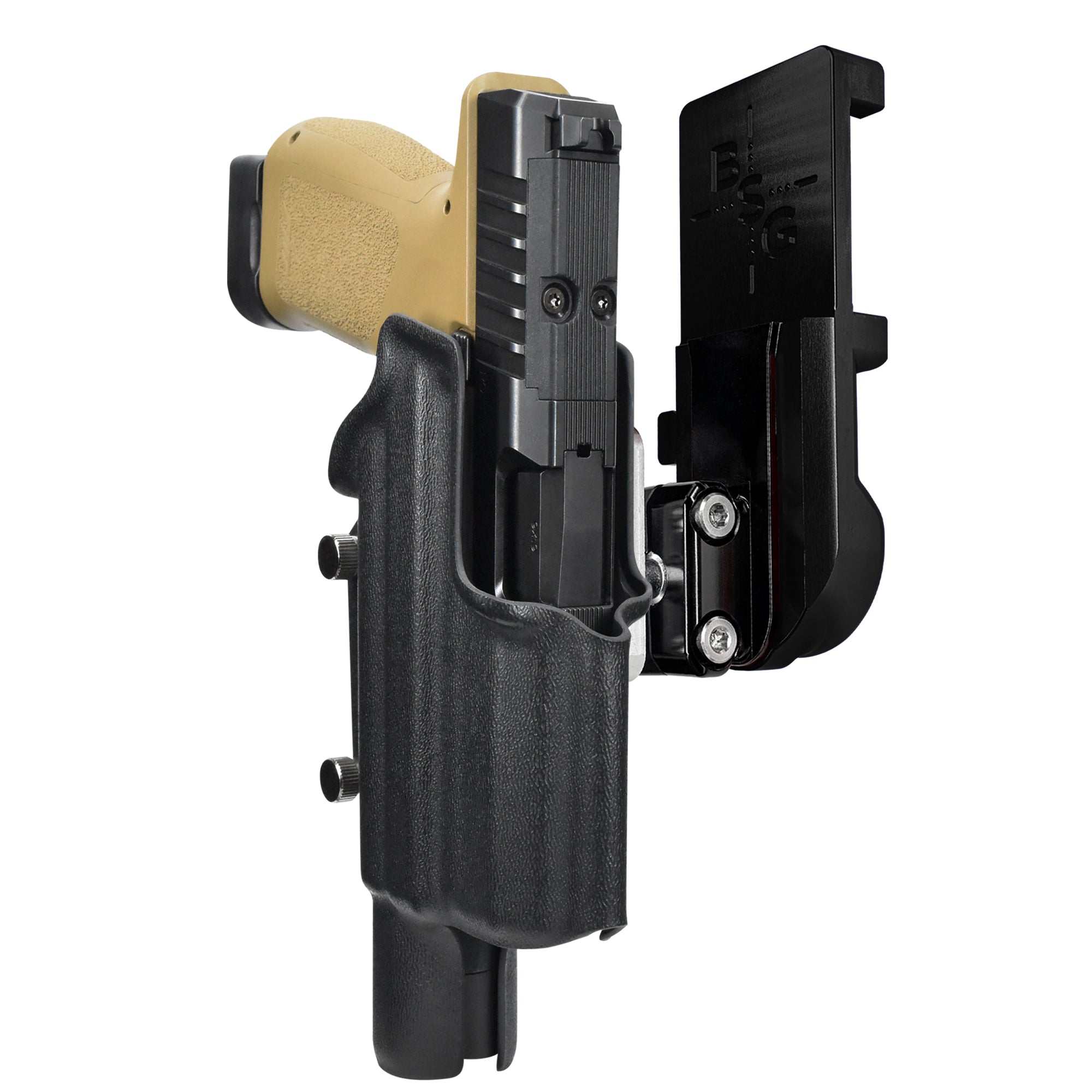 Rost RM1C X300U-A IPSC/USPA Quick Mount Ball Joint Holster with Black Belt Attachment, Black Holster Shell