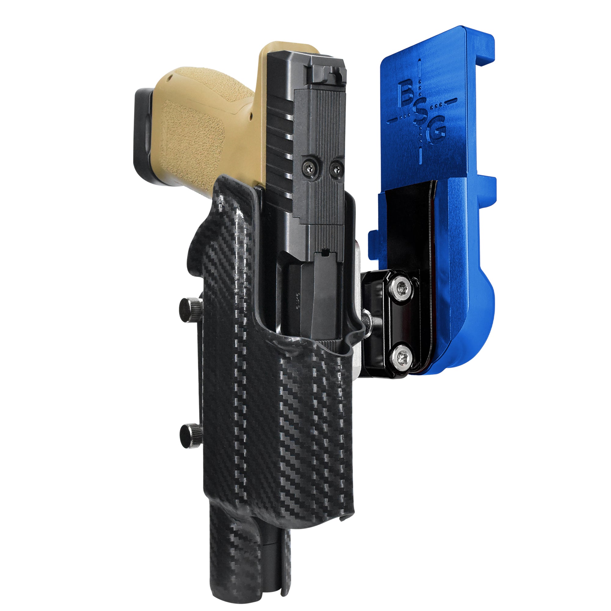 Rost RM1C X300U-A IPSC/USPA Quick Mount Ball Joint Holster with Blue Belt Attachment, Carbon Fiber Holster Shell