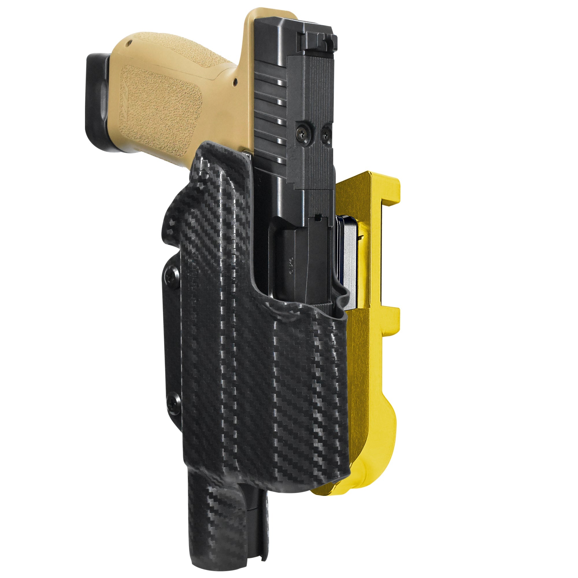 Rost RM1C X300U-A IDPA Quick Mount Holster with 24K Gold Belt Attachment, Carbon Fiber Holster Shell