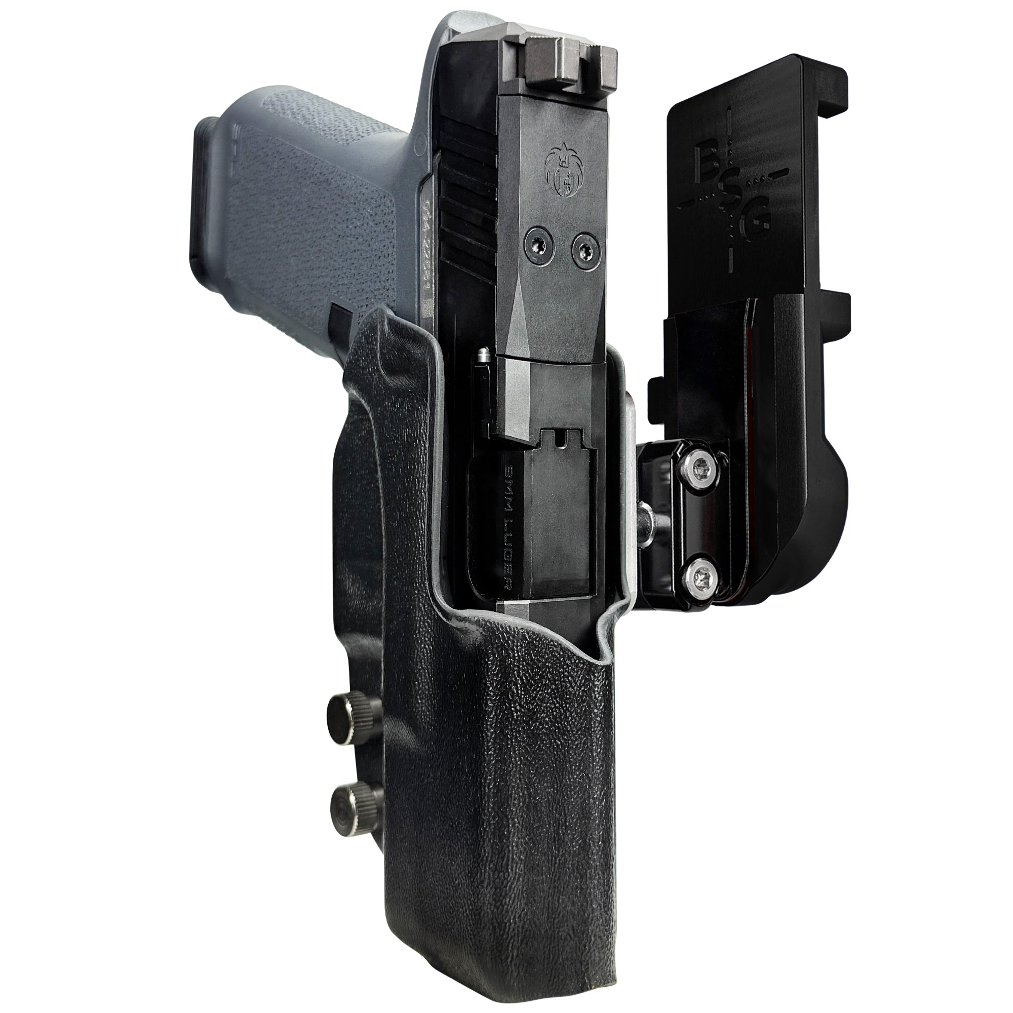 Ruger RXM IPSC/USPA Quick Mount Ball Joint Holster with Black Belt Attachment, Black Holster Shell