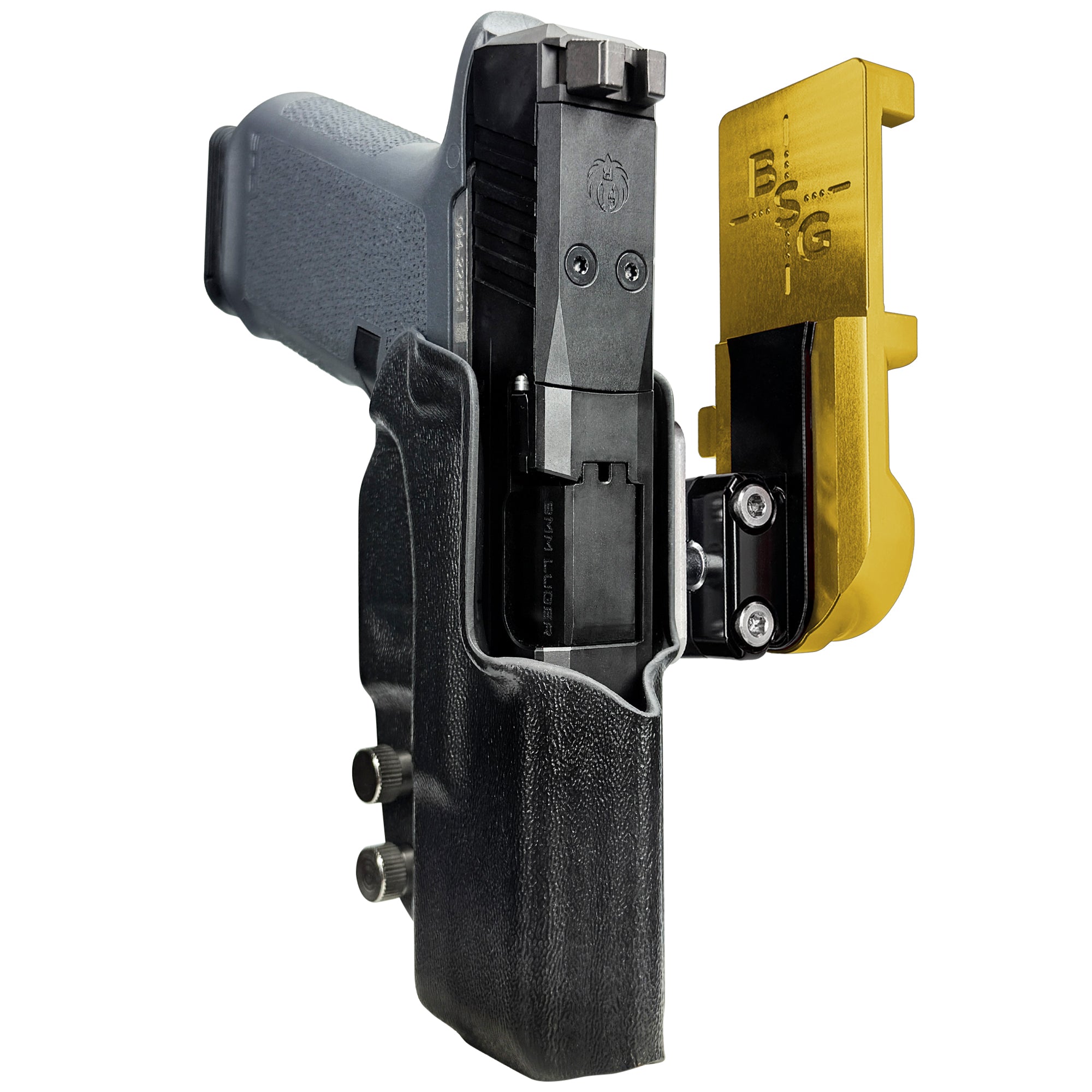 Ruger RXM IPSC/USPA Quick Mount Ball Joint Holster with 24K Gold Belt Attachment, Black Holster Shell