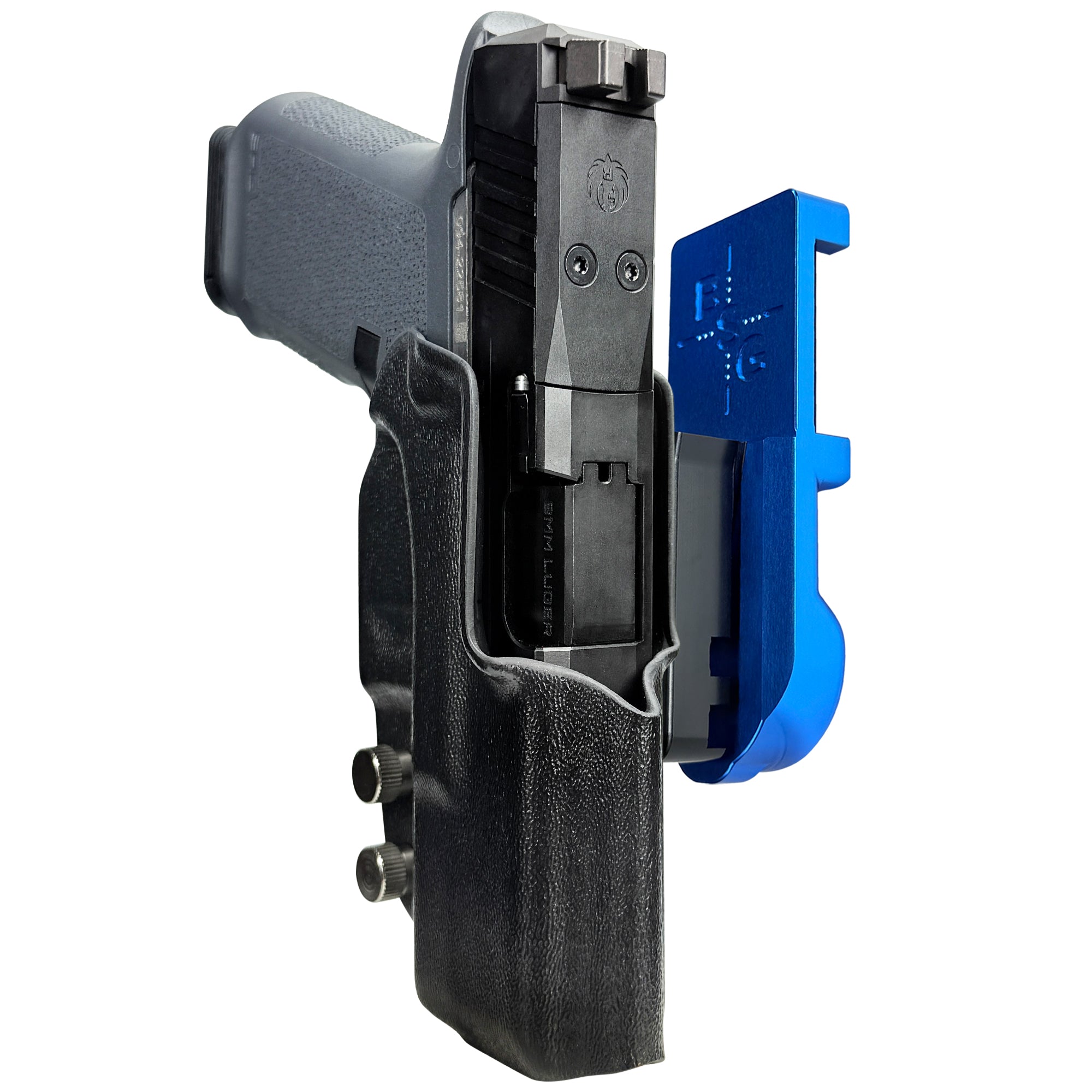 Ruger RXM IPSC/USPA Quick Mount Holster with Blue Belt Attachment, Black Holster Shell