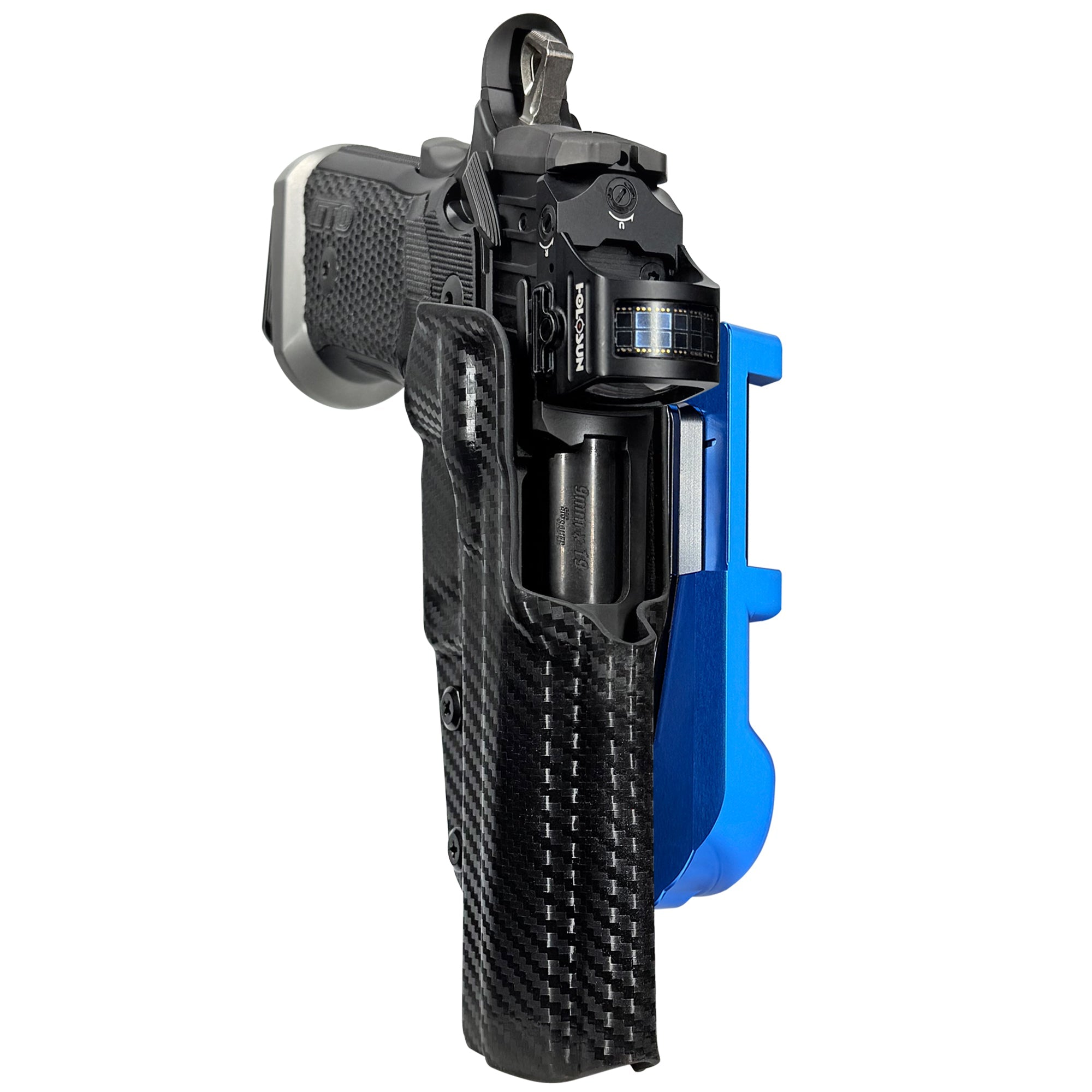 Sig P211-GTO IDPA Quick Mount Holster with Blue Belt Attachment, Carbon Fiber Holster Shell