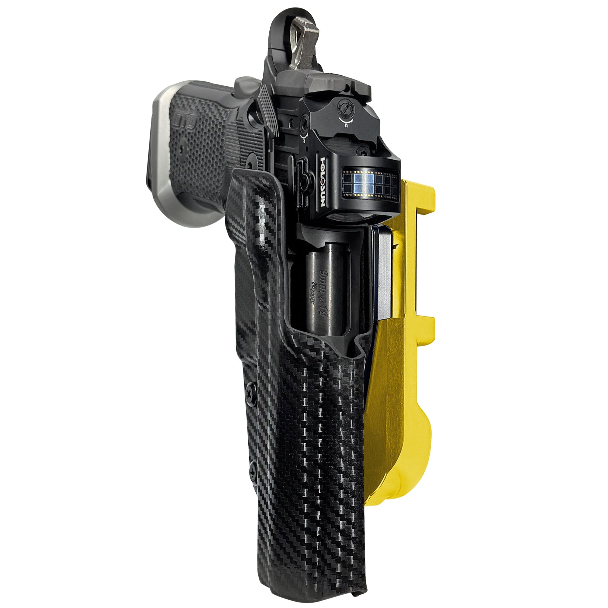 Sig P211-GTO IDPA Quick Mount Holster with 24K Gold Belt Attachment, Carbon Fiber Holster Shell