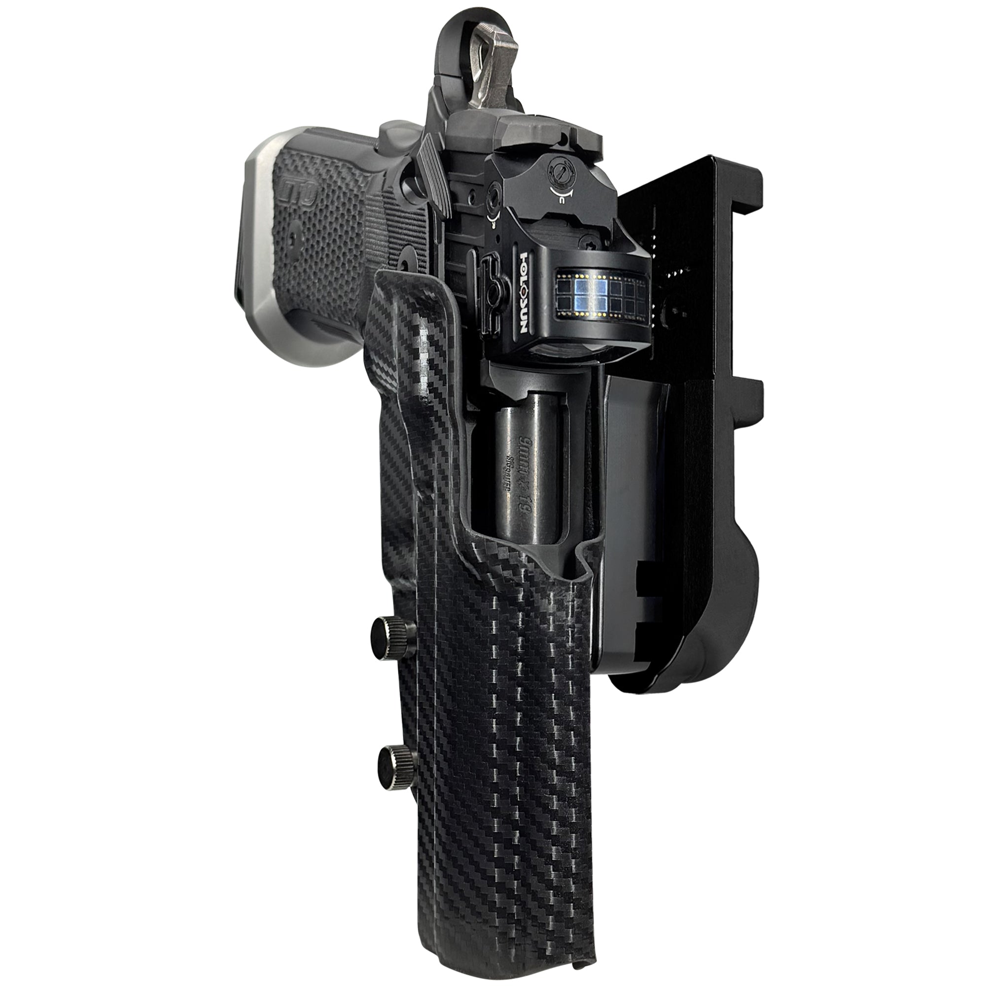Sig P211-GTO IPSC/USPA Quick Mount Holster with Black Belt Attachment, Carbon Fiber Holster Shell
