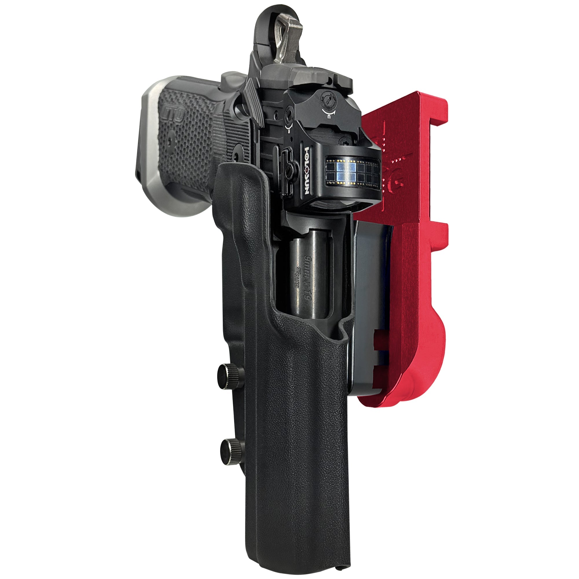Sig P211-GTO IPSC/USPA Quick Mount Holster with 24K Gold Belt Attachment, Black Holster Shell