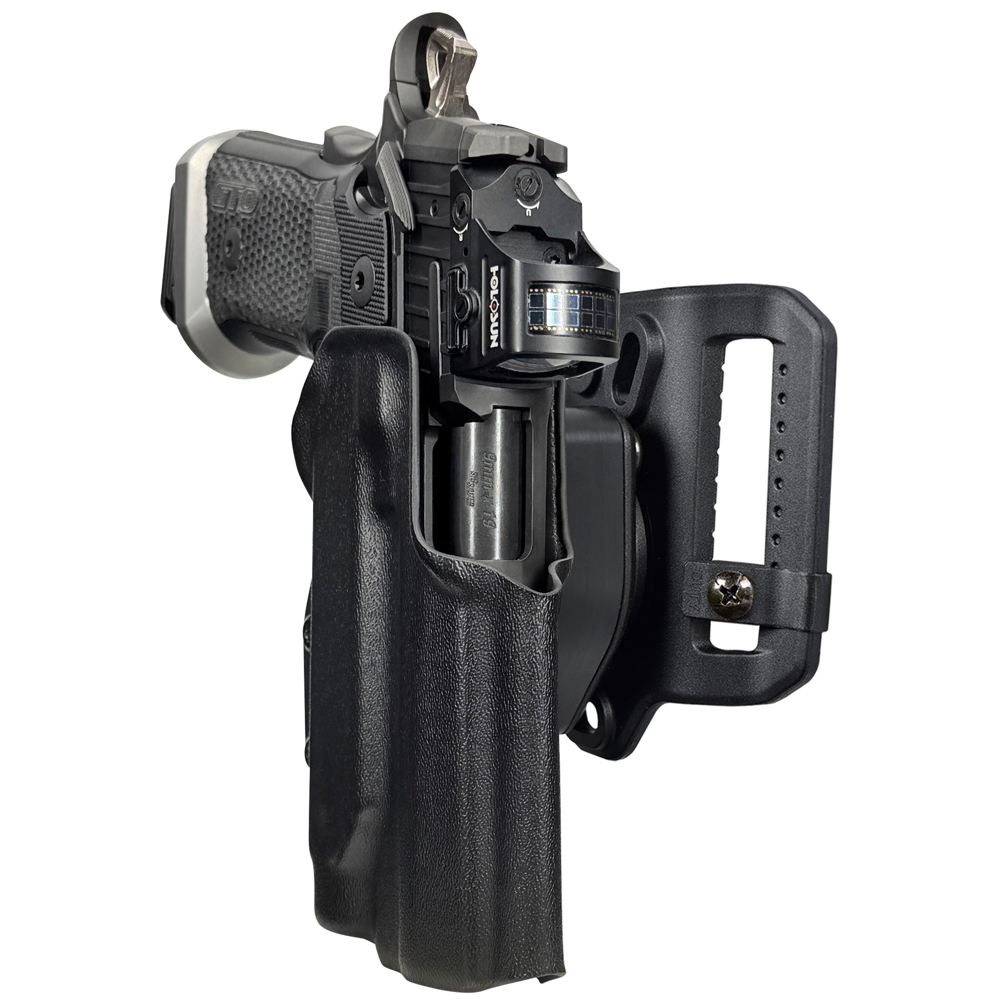 Sig P211 w Holosun P.ID Quick Release Belt Loop Holster in Black