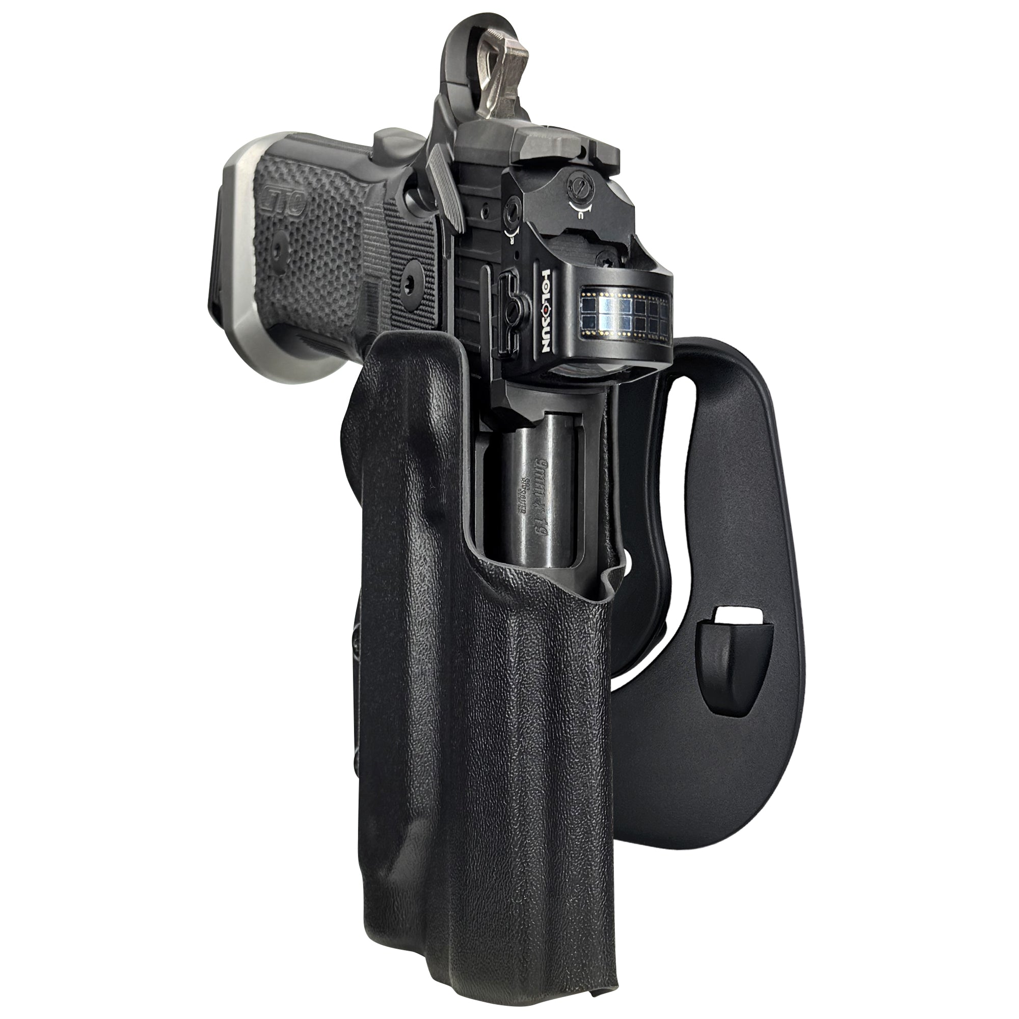 Sig P211 w Holosun P.ID OWB Paddle Holster in Black