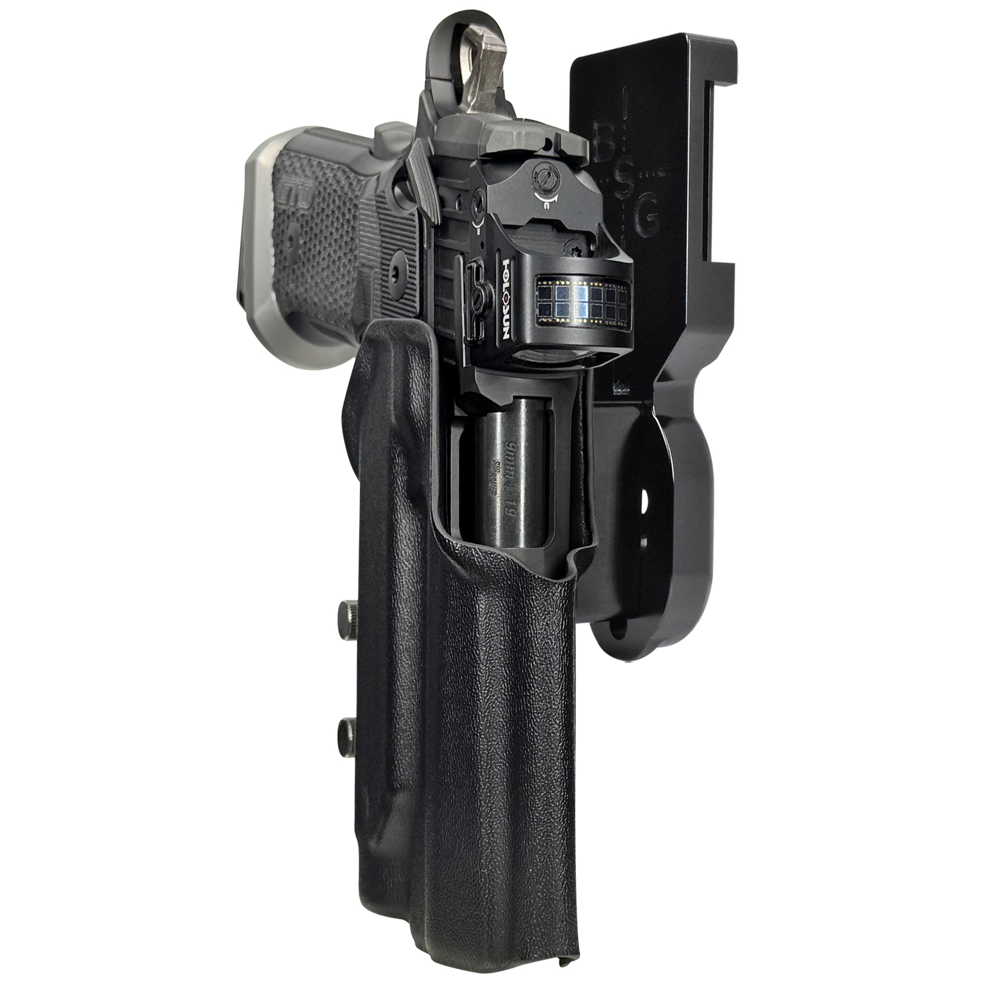 Sig P211 w Holosun P.ID Pro Heavy Duty Competition Holster in Black / Carbon Fiber