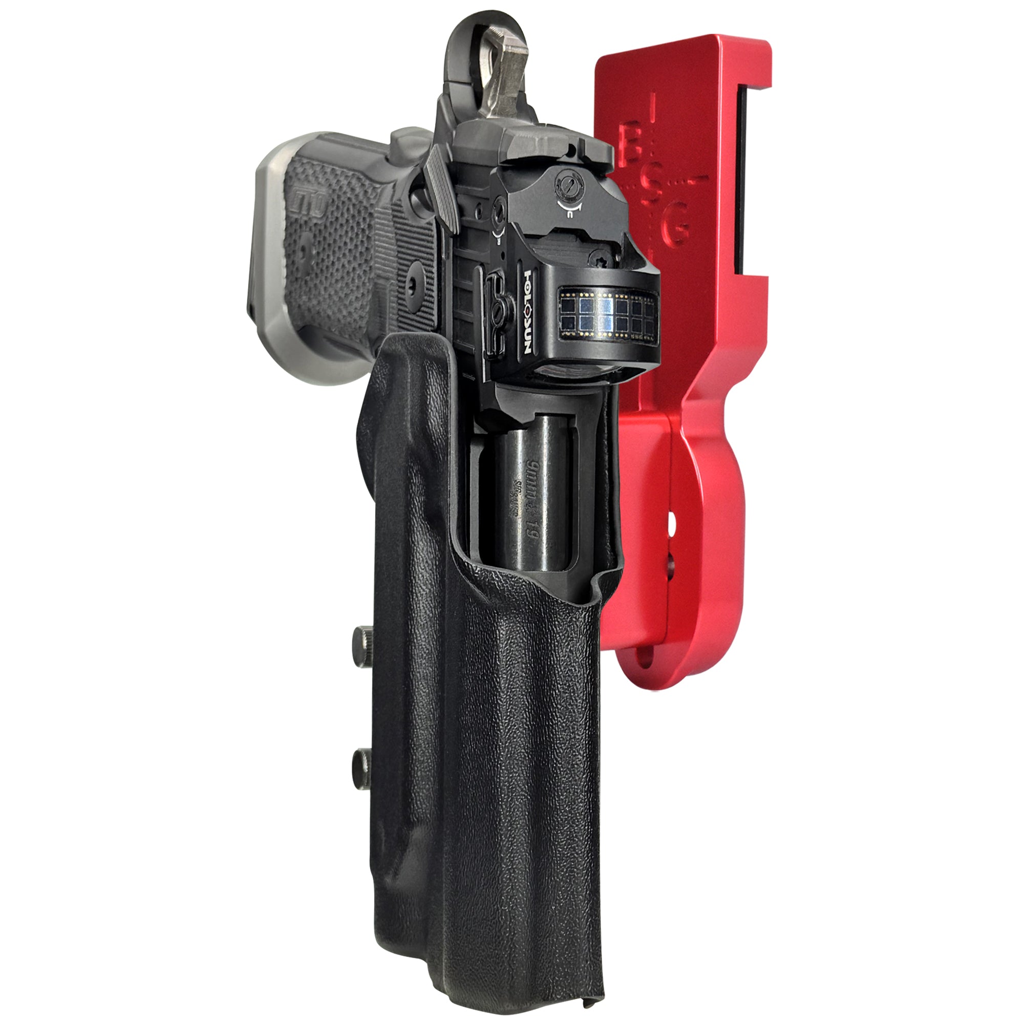 Sig P211 w Holosun P.ID Pro Heavy Duty Competition Holster in Red / Black