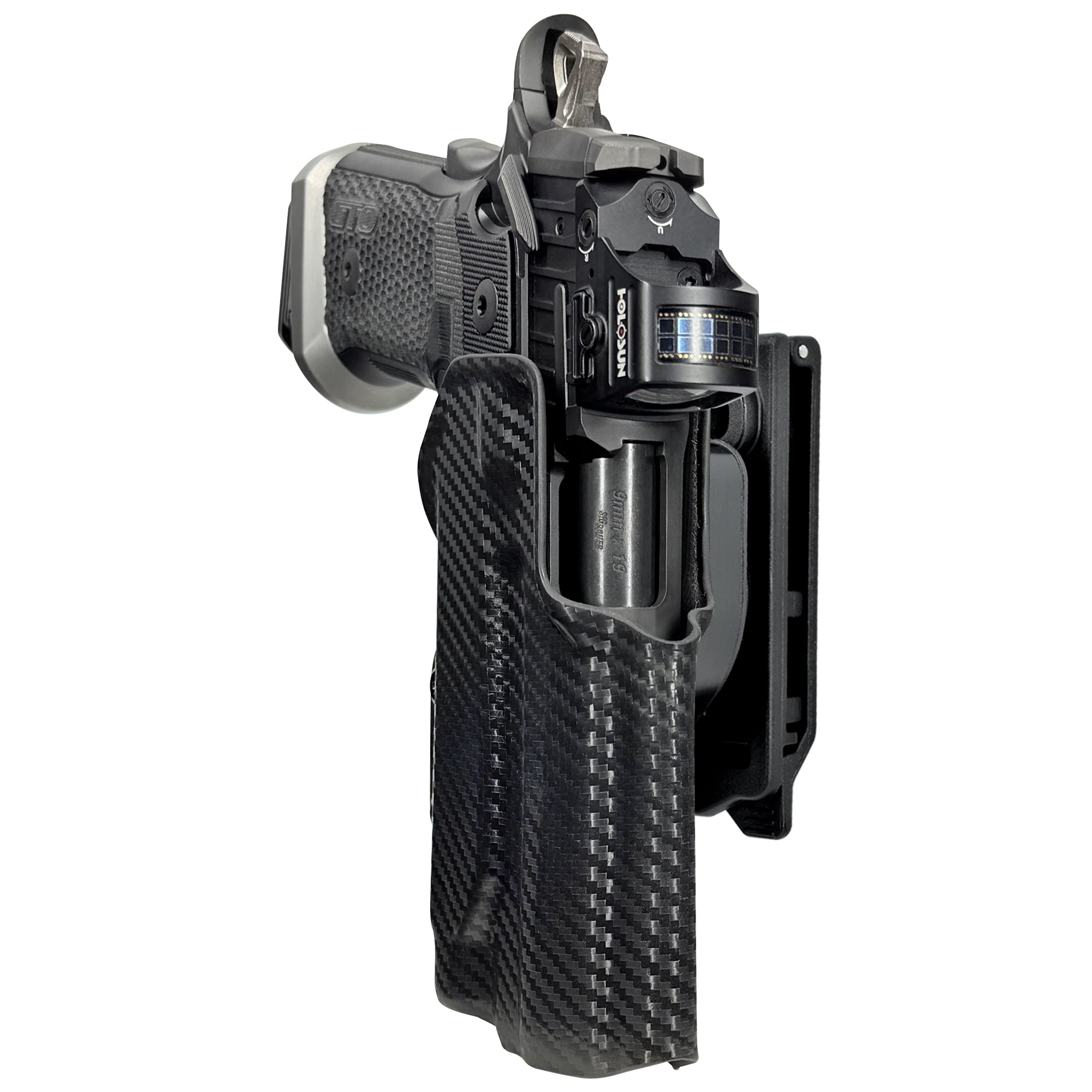 Sig P211 w Holosun P.ID Quick Release IDPA Holster in Carbon Fiber