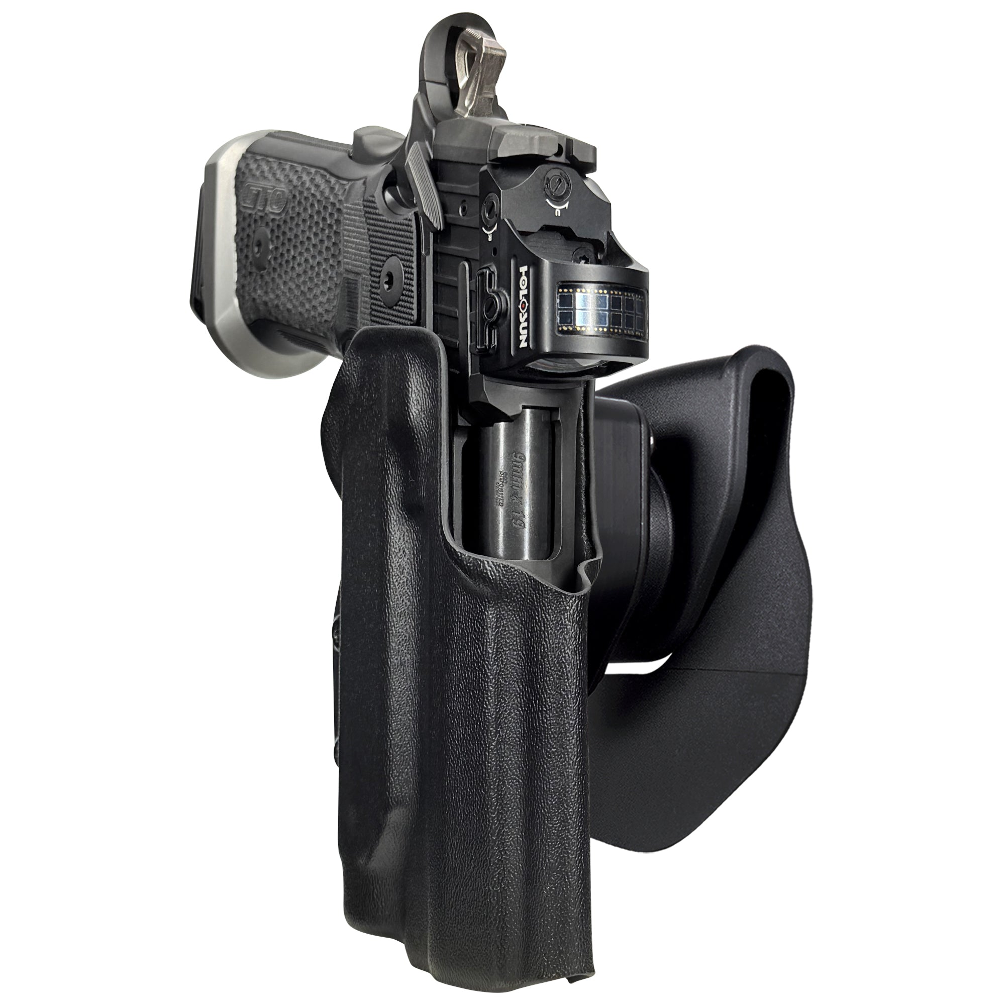 Sig P211 w Holosun P.ID OWB Quick Release Paddle Holster in Black