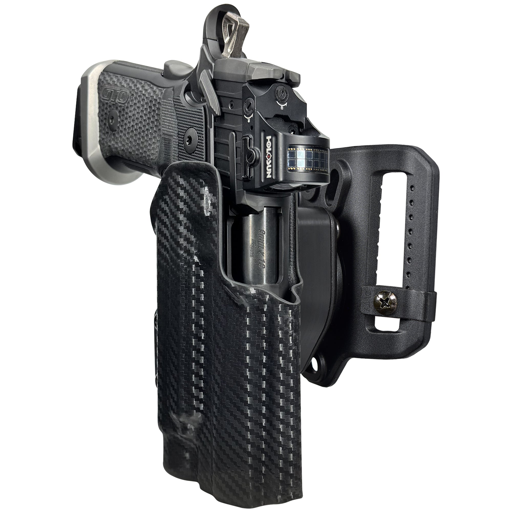 Sig P211-GTO w TLR1HLX Quick Release Belt Loop Holster in Carbon Fiber