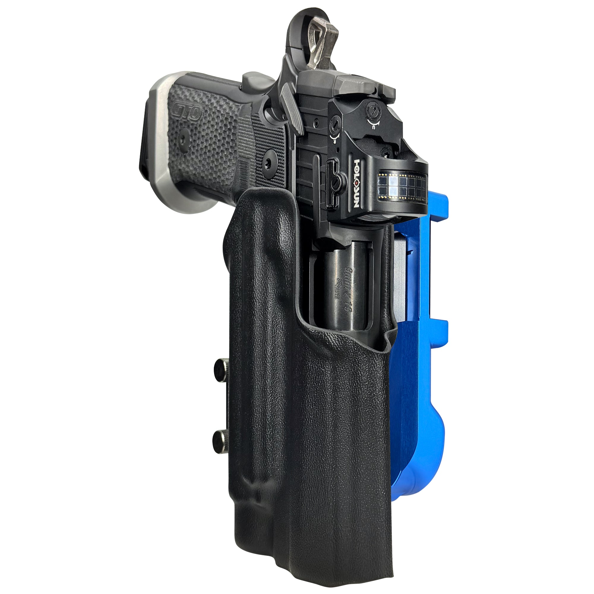 Sig P211 w/ TLR-1HLX IDPA Quick Mount Holster with Blue Belt Attachment, Black Holster Shell