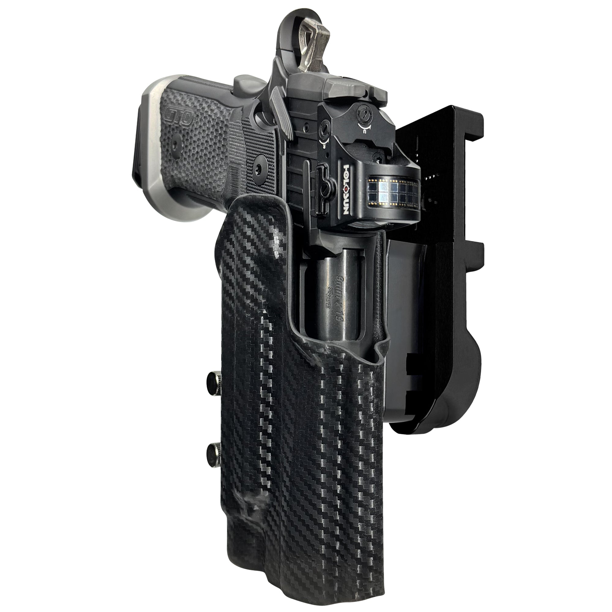 Sig P211 w/ TLR-1HLX IPSC/USPA Quick Mount Holster with Black Belt Attachment, Carbon Fiber Holster Shell