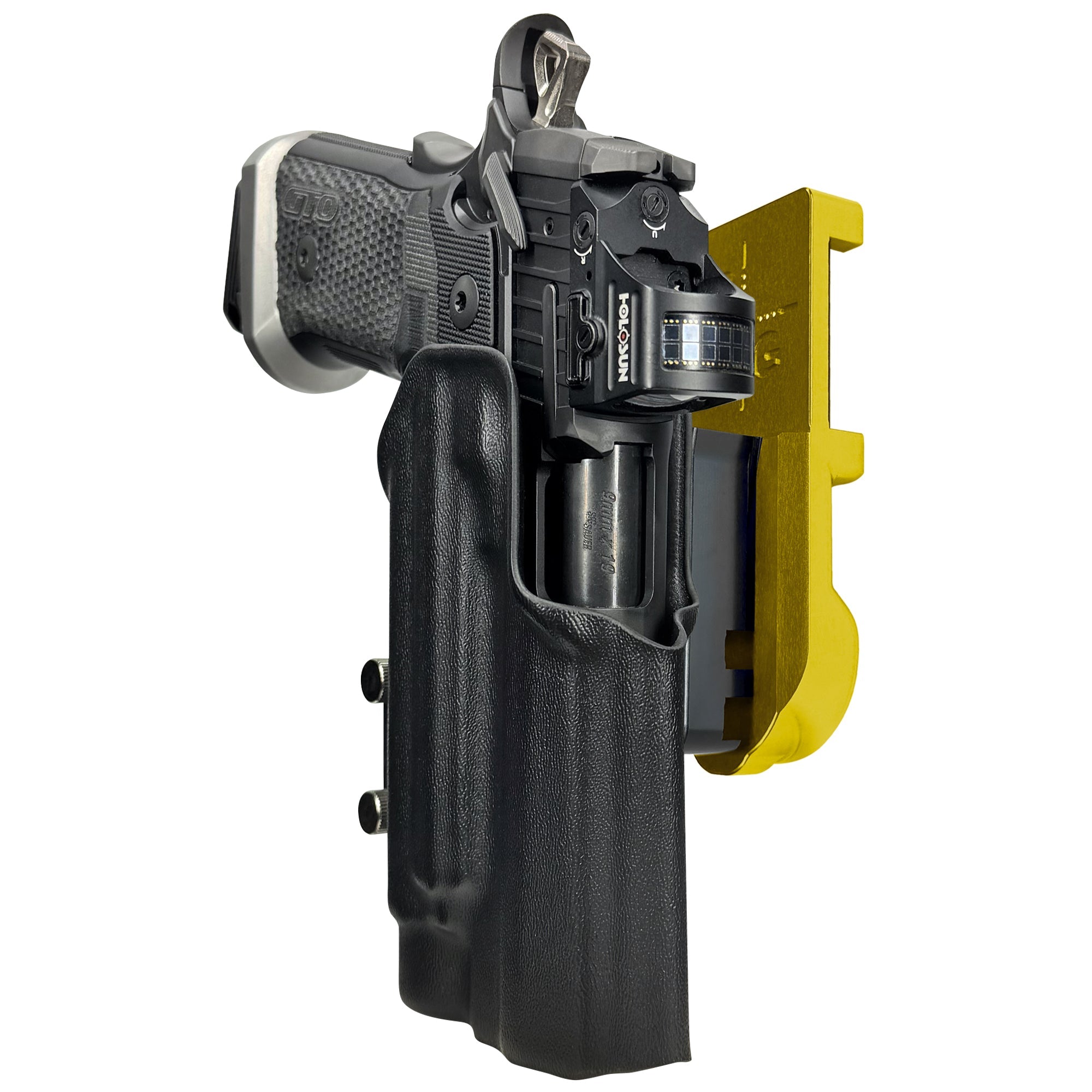 Sig P211 w/ TLR-1HLX IPSC/USPA Quick Mount Holster with 24K Gold Belt Attachment, Black Holster Shell