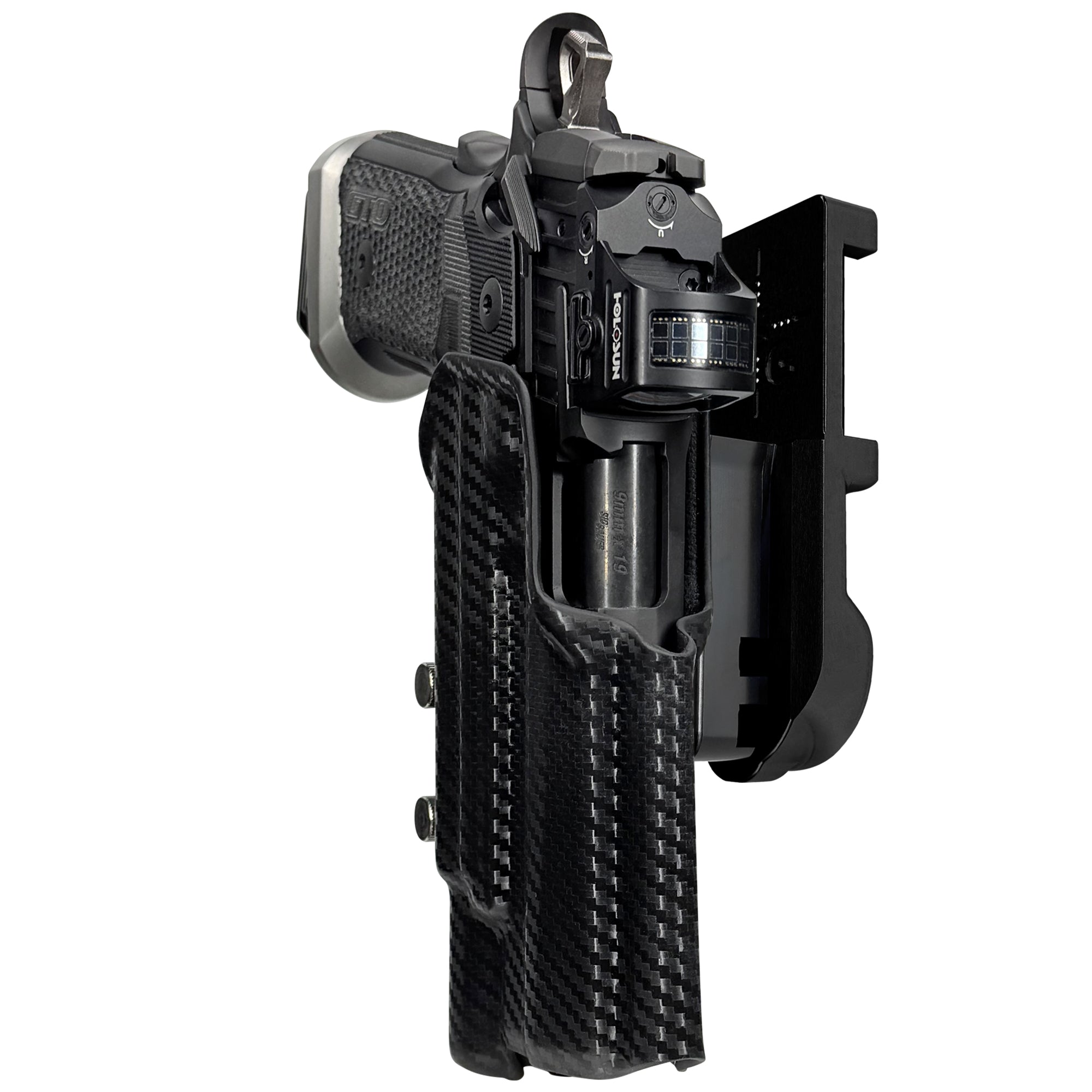 Sig P211 X300UA IPSC/USPA Quick Mount Holster with Black Belt Attachment, Carbon Fiber Holster Shell