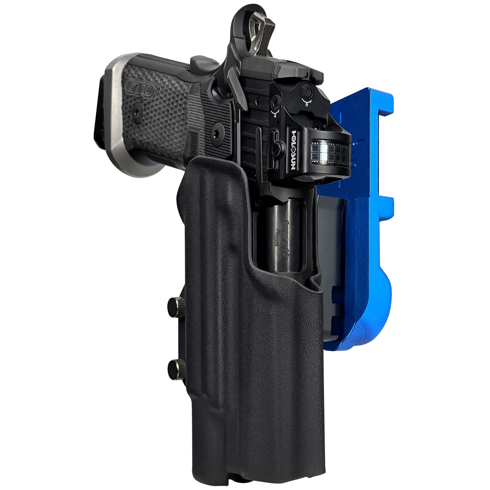 Sig P211 X300UA IPSC/USPA Quick Mount Holster with Blue Belt Attachment, Black Holster Shell